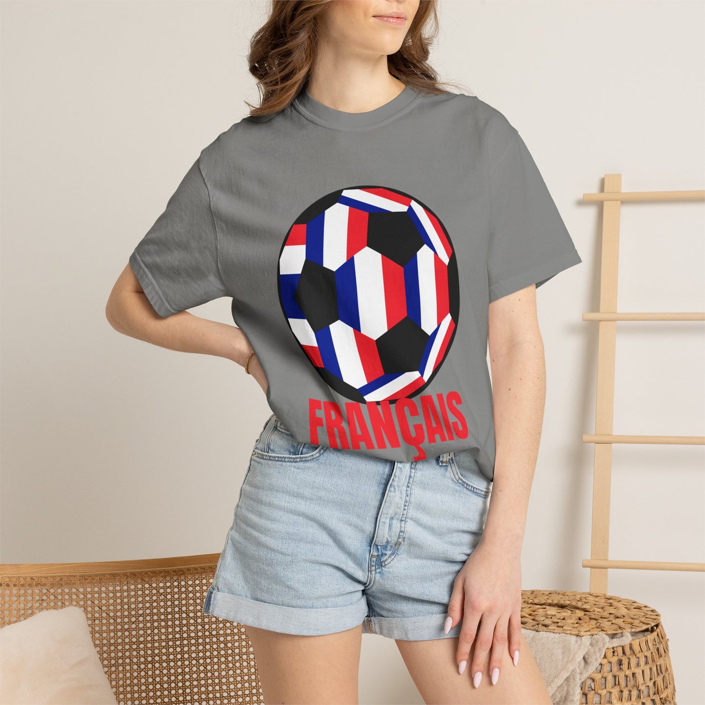 FRANÇAIS Fan Specialty Soccer Ball Design T Shirt