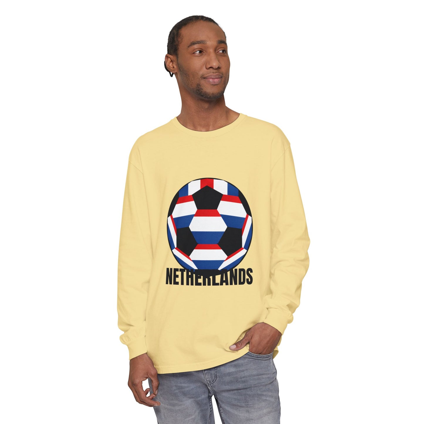 Netherlands Fan Specialty Soccer Ball Long Sleeve Tee