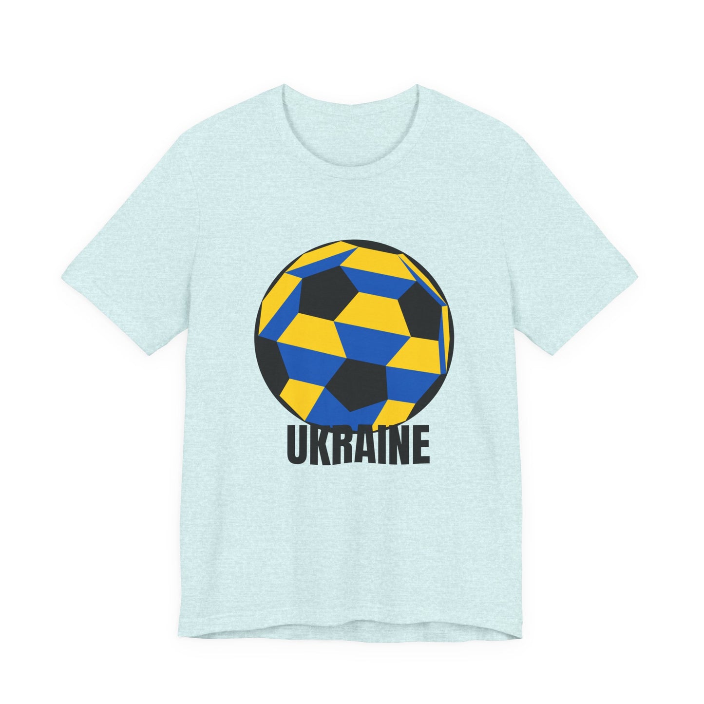 Ukraine Fan Specialty Soccer Ball Design T Shirt Black Text