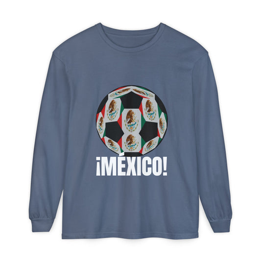 !Mexico! Fan Specialty Soccer Ball Design Long Sleeve Shirt