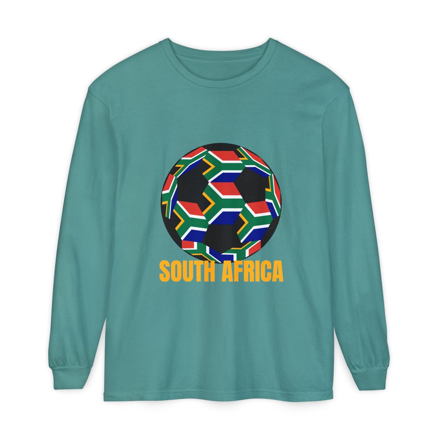 South Africa Fan Specialty Soccer Ball Design Long Sleeve Tee