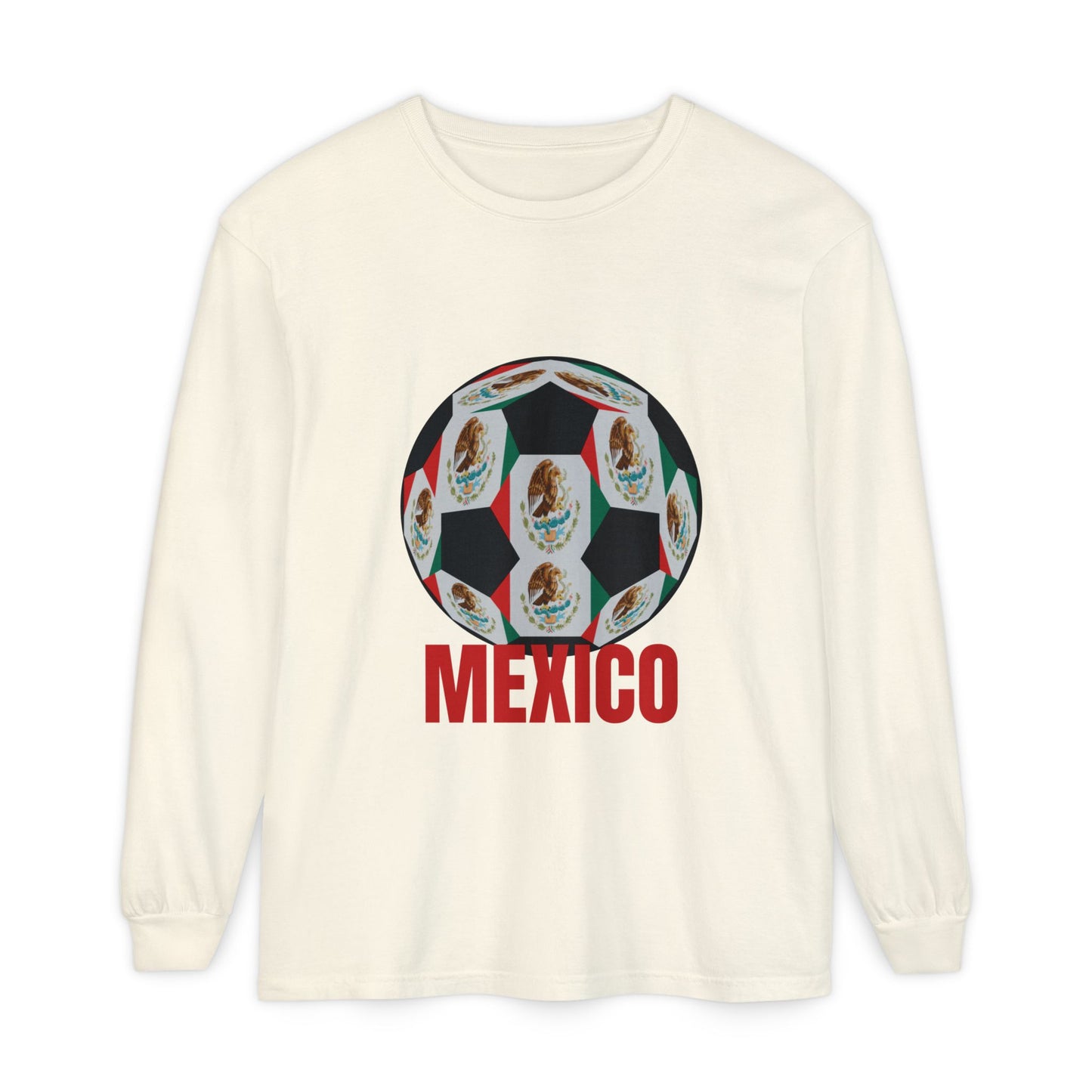 Mexico Fan Specialty Soccer Ball Design  Long Sleeve Tee