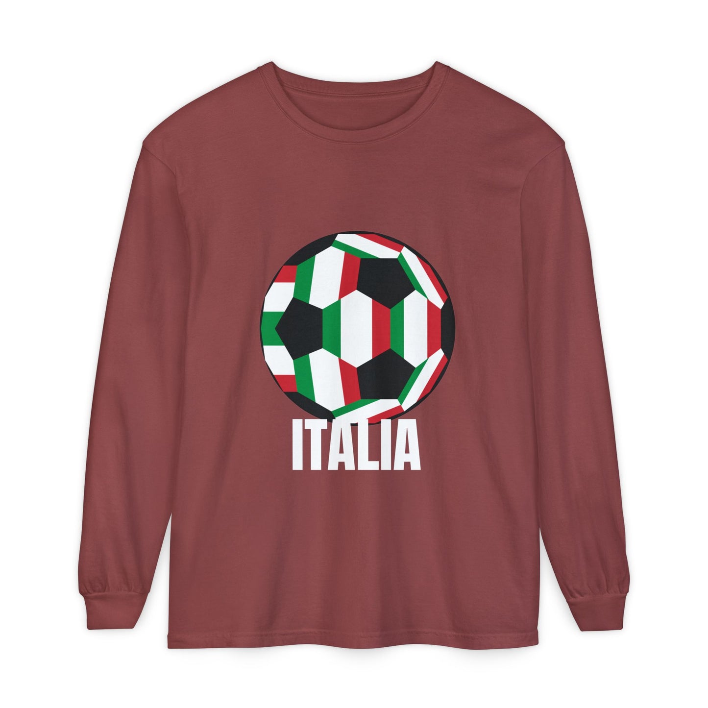 Italia Fan Specialty Soccer Ball Design Long Sleeve Tee