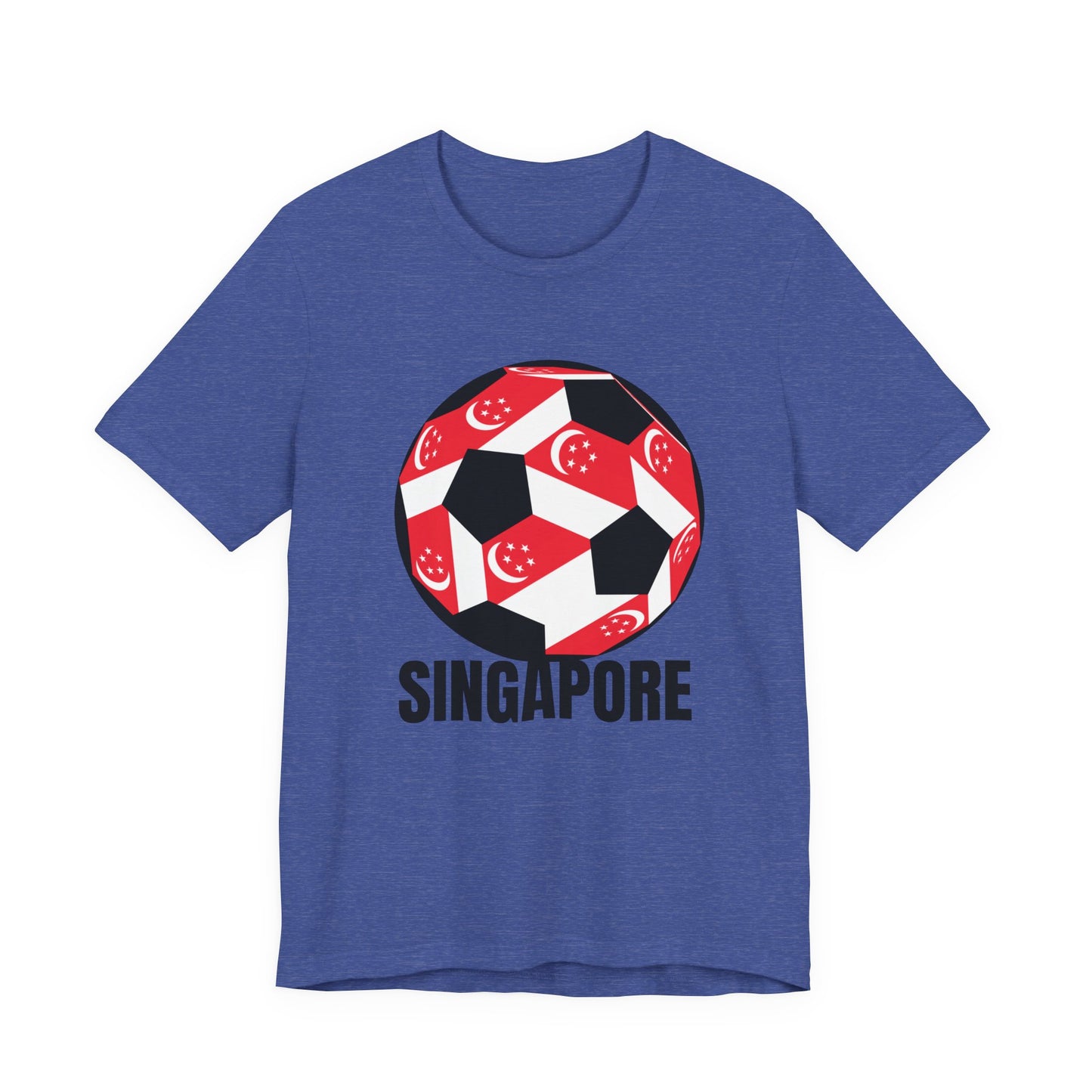 Singapore Fan Specialty Soccer Ball Design T Shirt Black Text