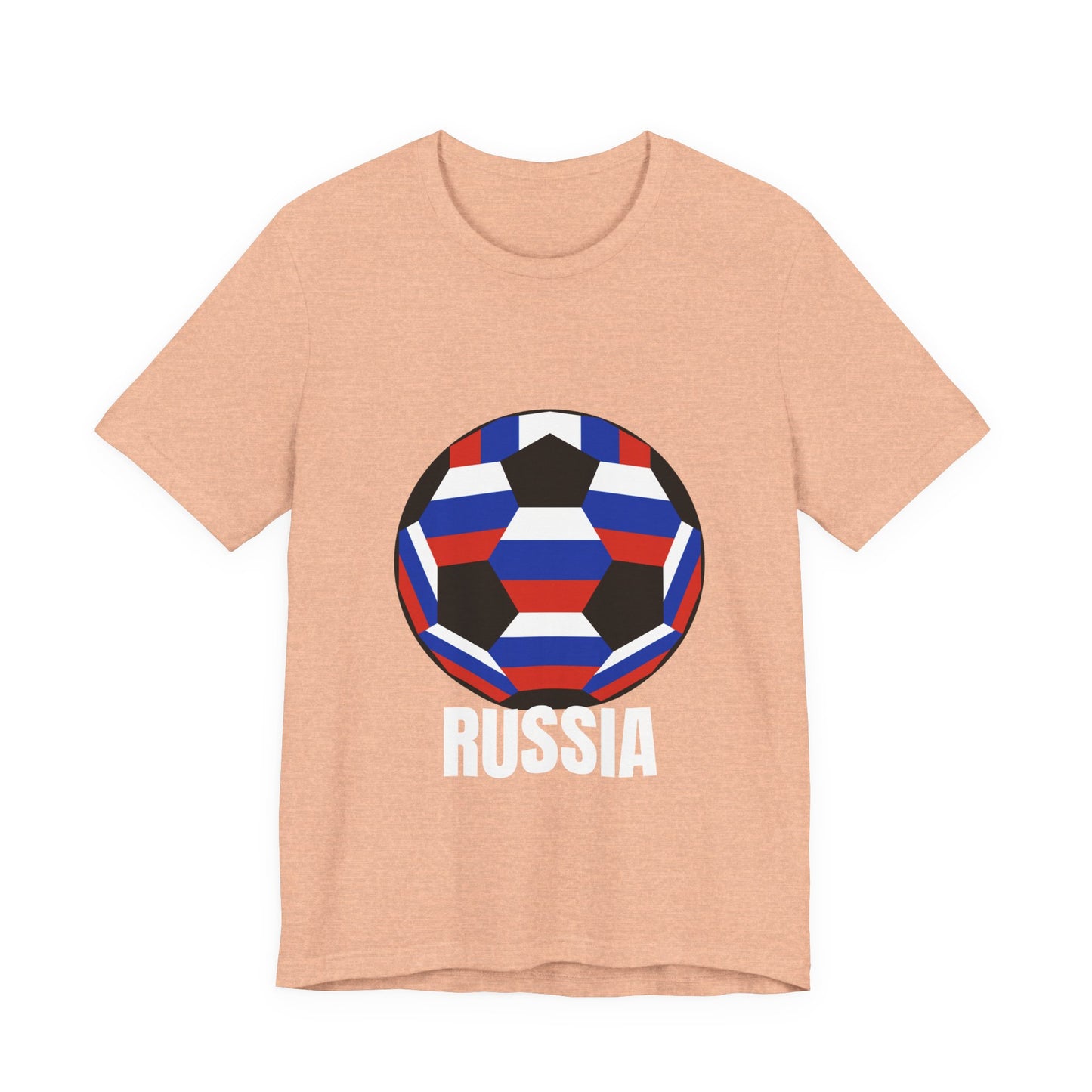 Russia Fan Specialty Soccer Ball Design T Shirt Tee White Text