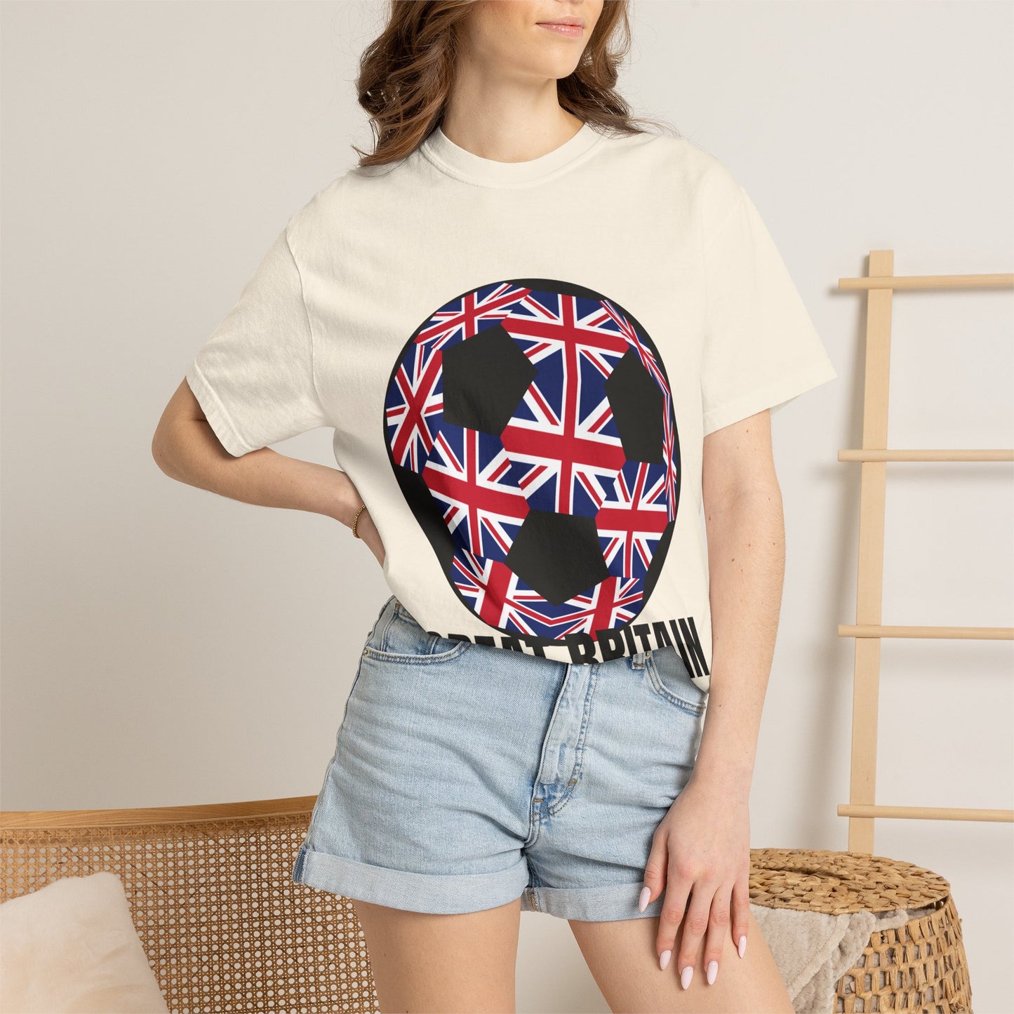 Great Britain Fan Specialty Soccer Ball Design T Shirt