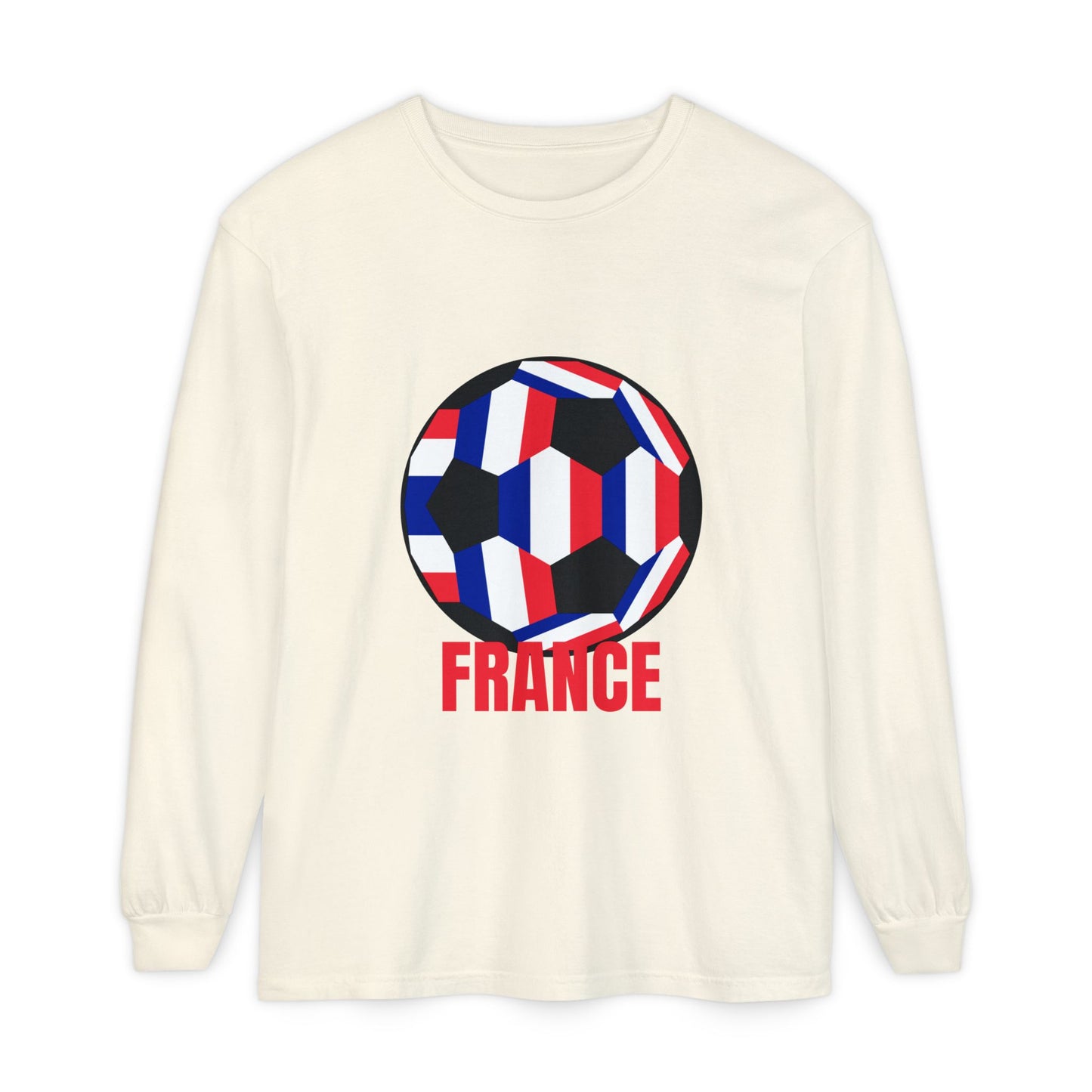 France Fan Specialty Soccer Ball Design Long Sleeve Tee