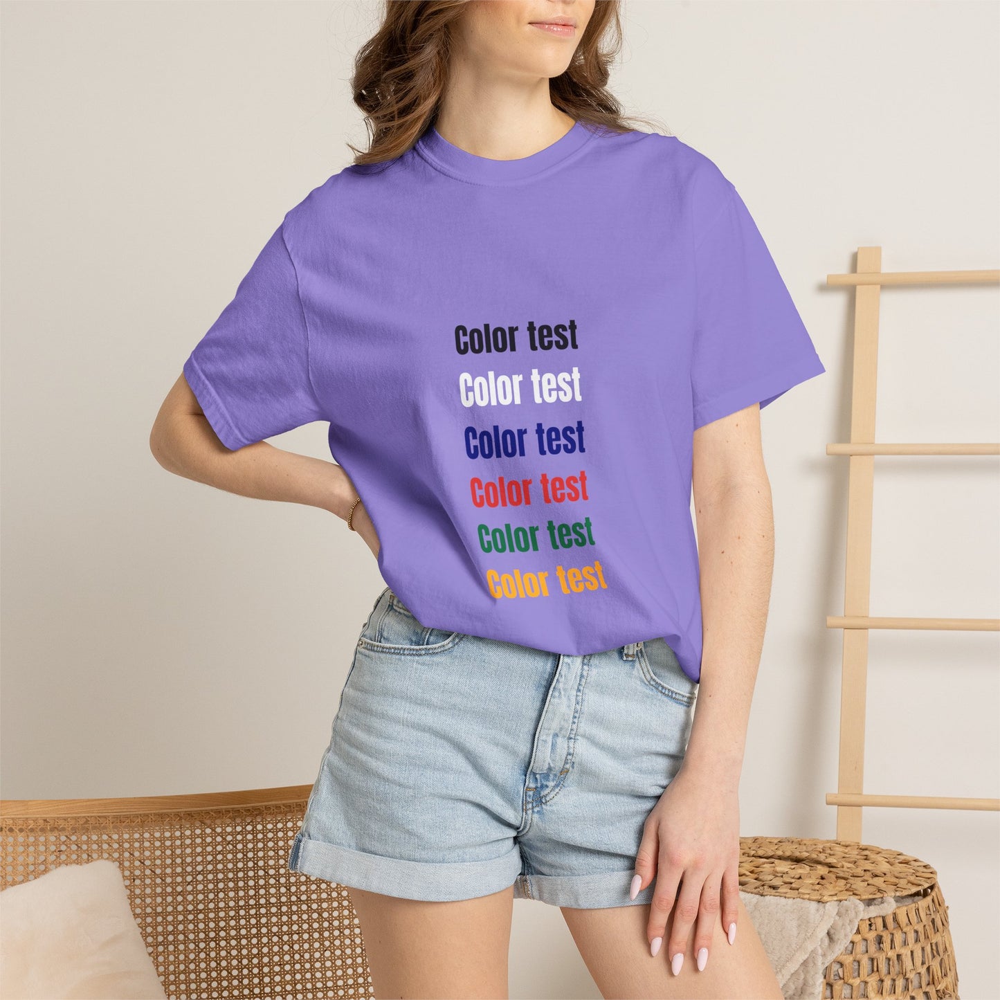 Color Test T-Shirt — Minimalist Text Graphic Tee
