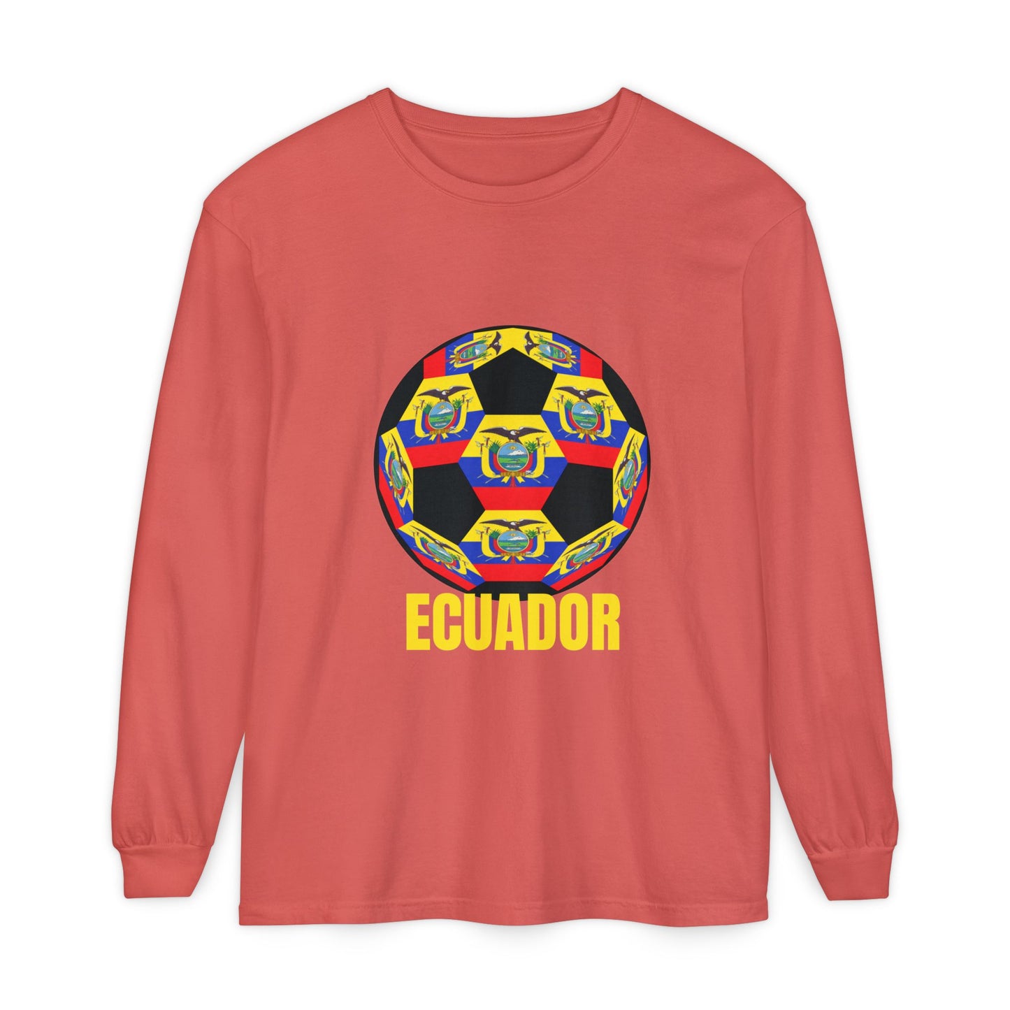 Ecuador Soccer Ball Long Sleeve Tee