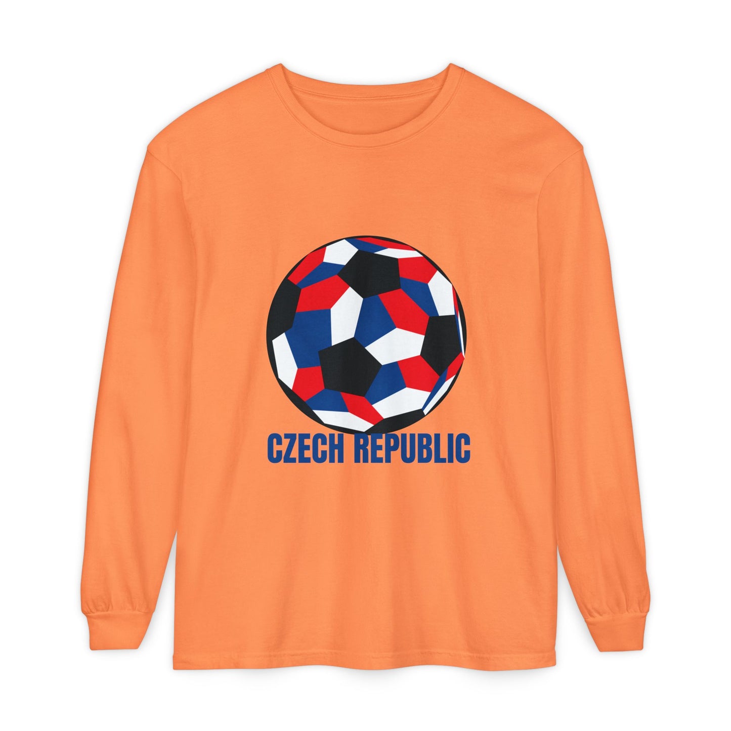 Czech Republic Fan Specialty Soccer Ball Design Long Sleeve T-Shirt