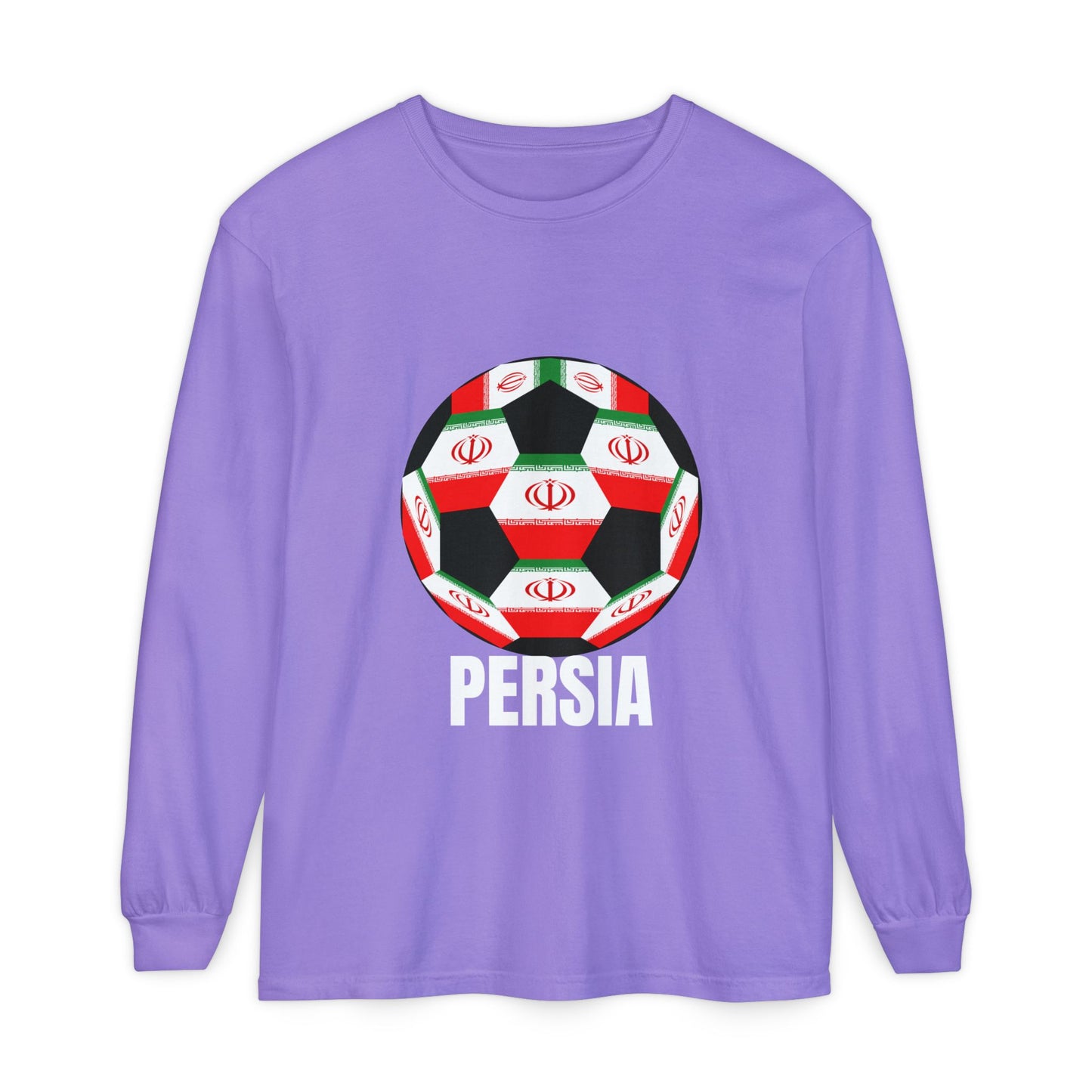Persia Fan Specialty Soccer Ball Design Long Sleeve Shirt