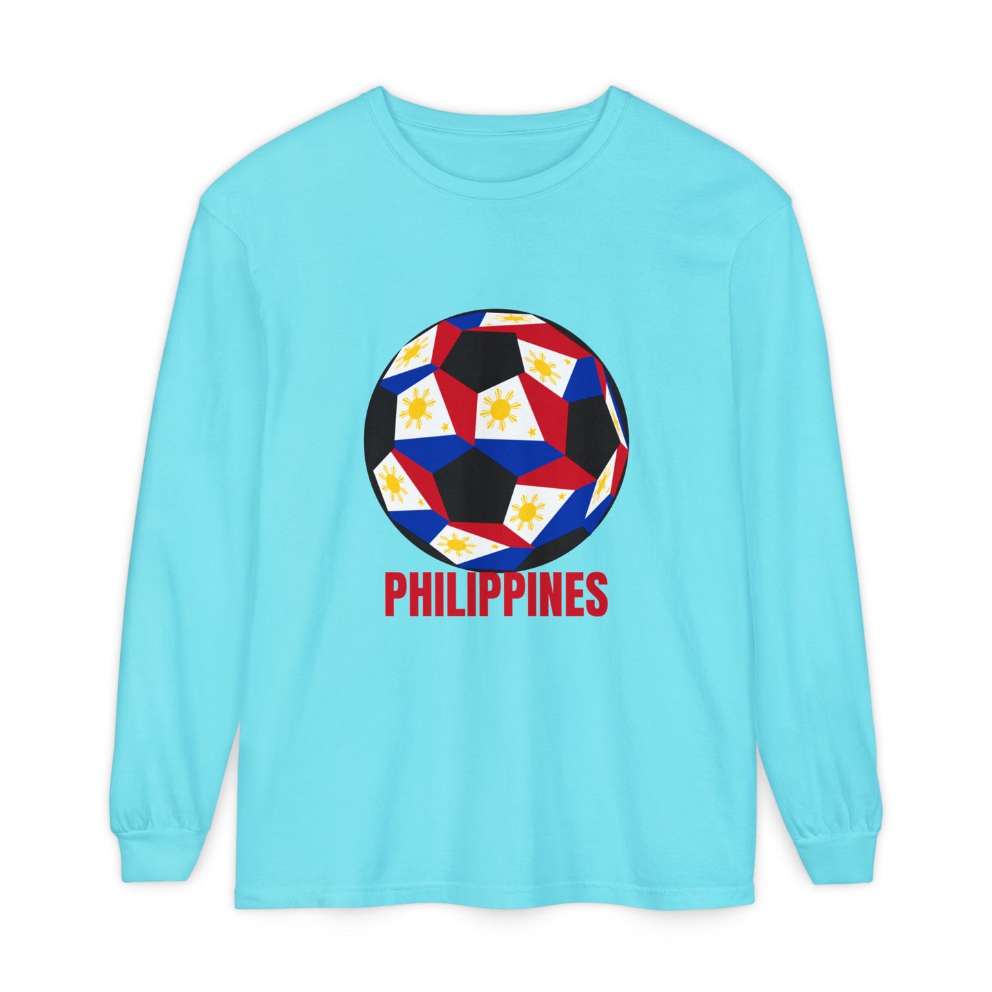 Philippines Fan Specialty Soccer Ball Design Long Sleeve Tee