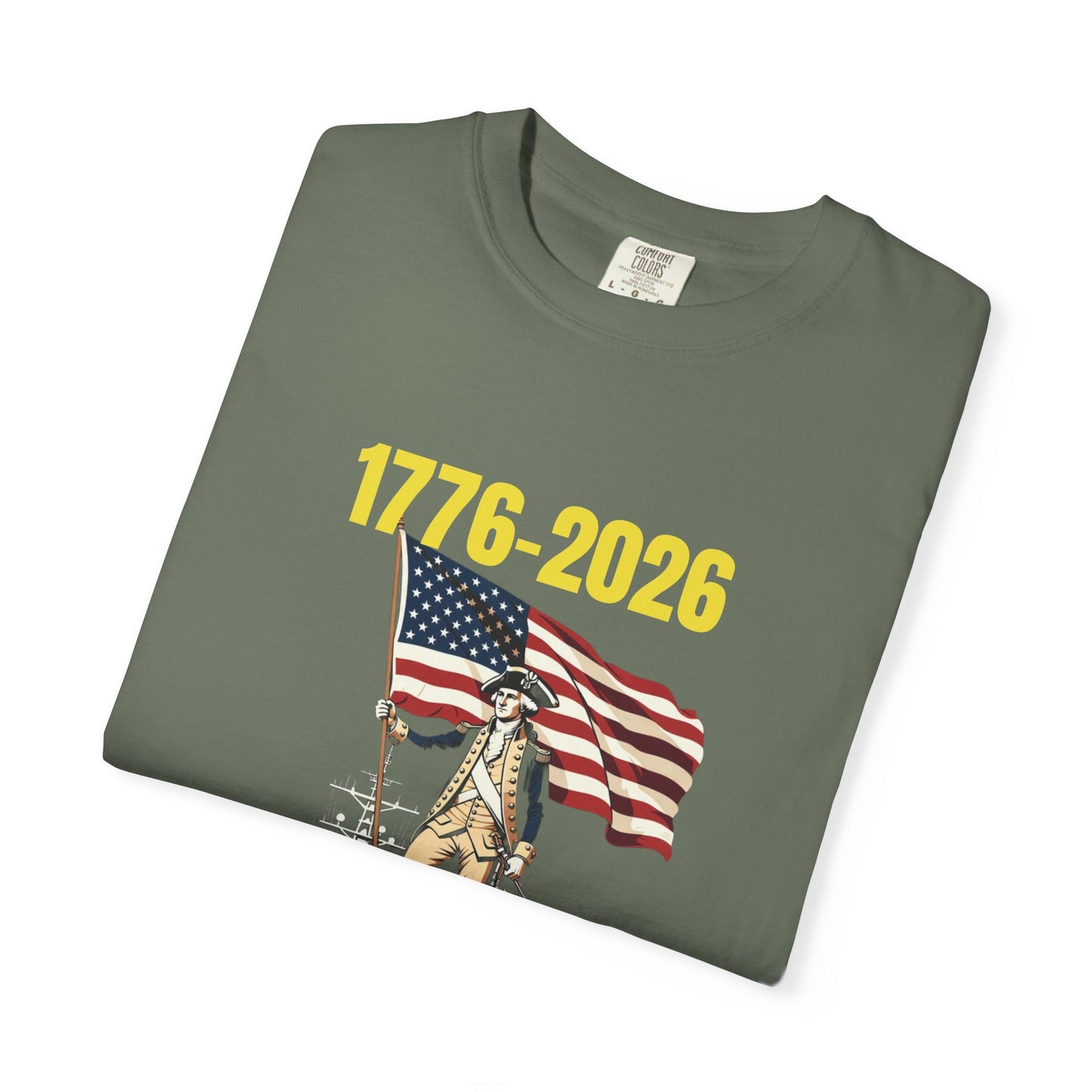 George Washington on an Aircraft Carrier with an American Flag T-shirt | 250 Years of Winning