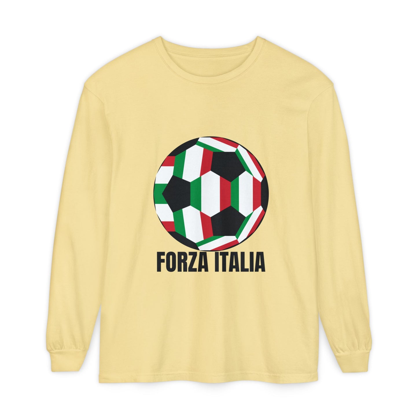 Forza Italia Fan Specialty Soccer Ball Design Long Sleeve T-Shirt