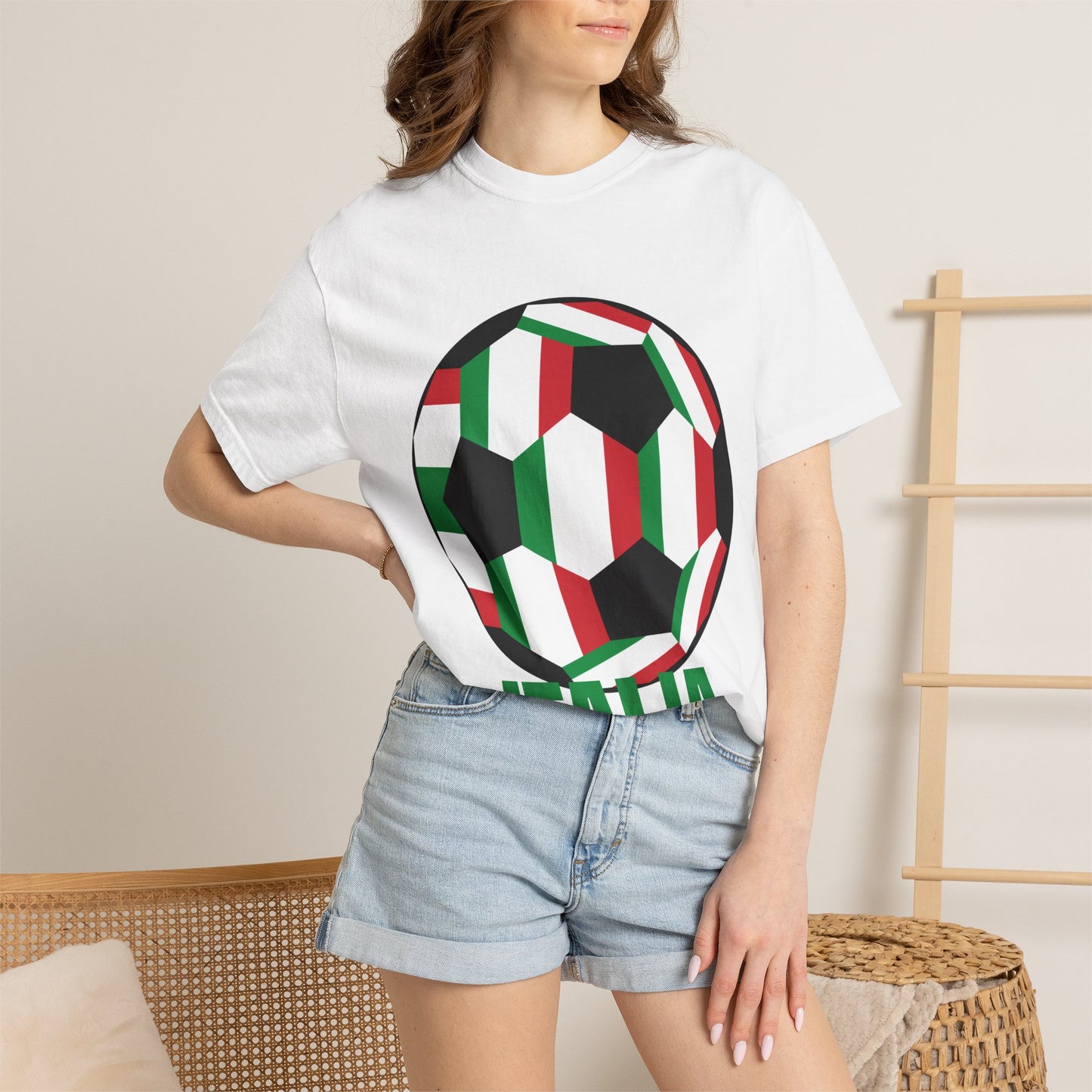 Italia Fan Specialty Soccer Ball Design T Shirt
