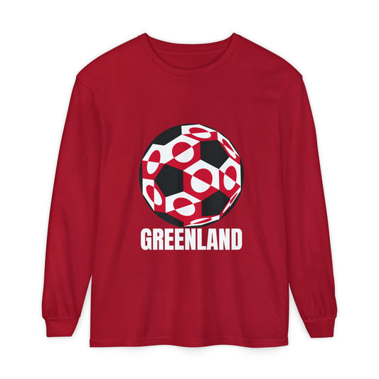 Greenland Fan Specialty Soccer Ball Design Long Sleeve Tee
