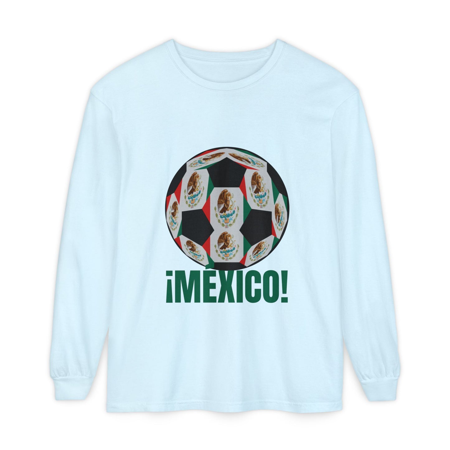 !Mexico! Fan Specialty Soccer Ball Design Long Sleeve