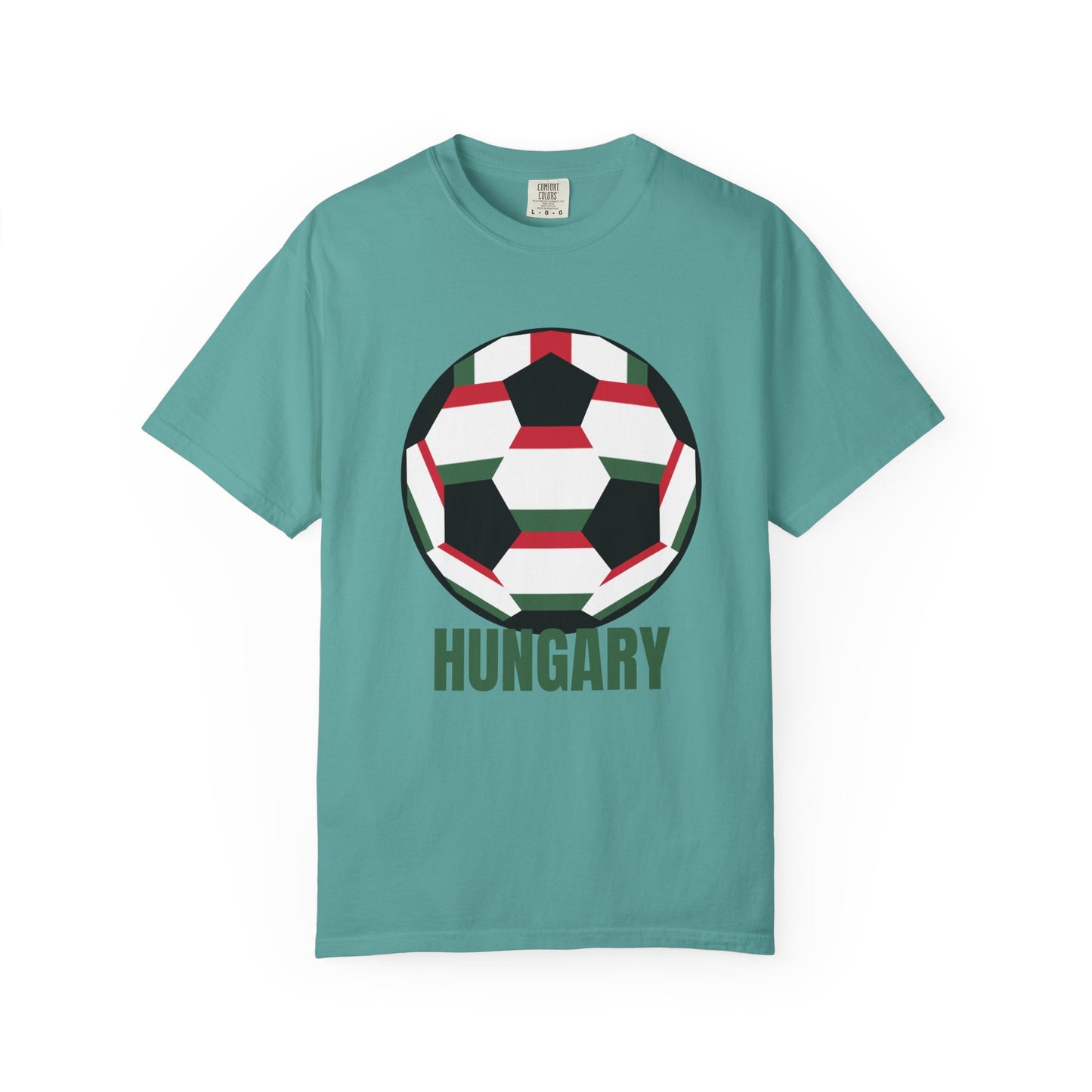 Hungary Fan Specialty Soccer Ball Design T Shirt Green Print