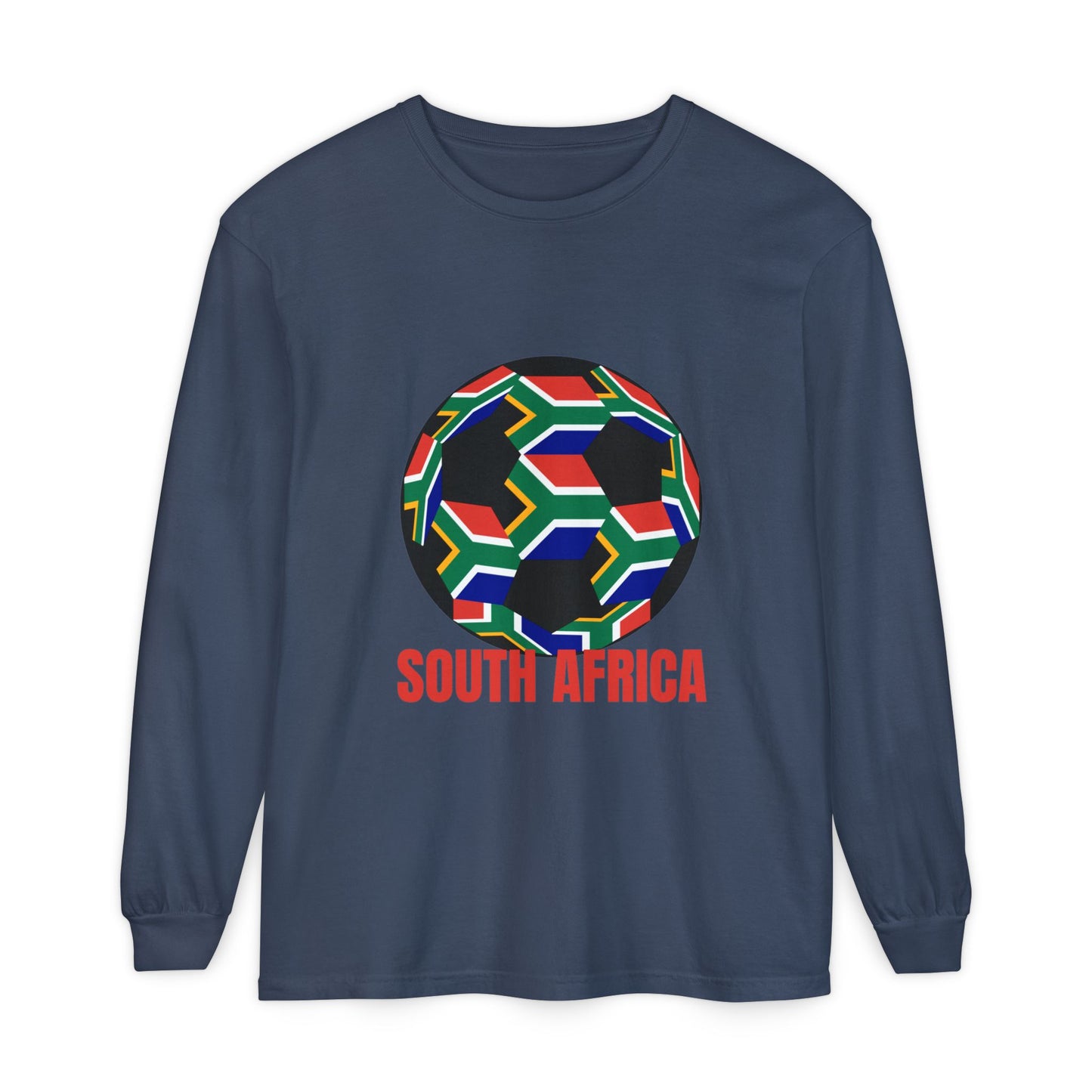 South Africa Fan Specialty Soccer Ball Design Long Sleeve Tee