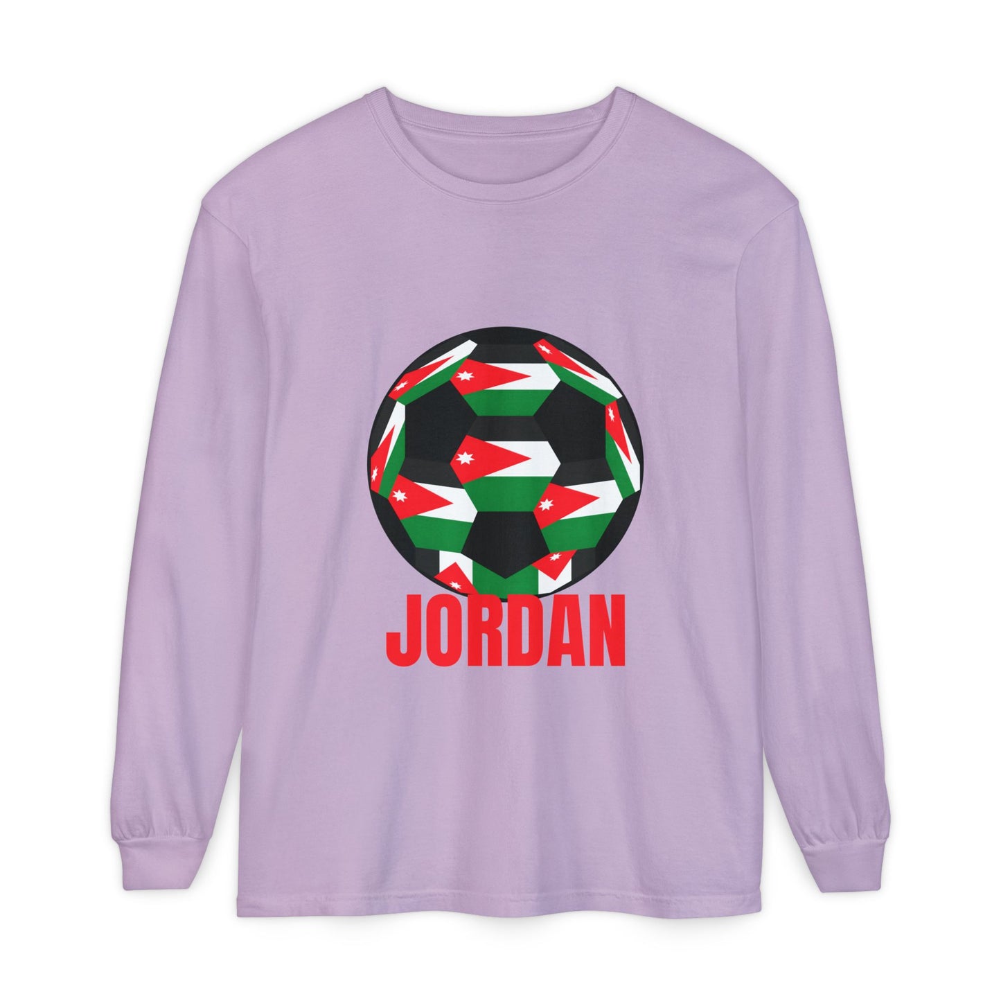 Jordan Fan Specialty Soccer Ball Design T Shirt Long Sleeve Tee