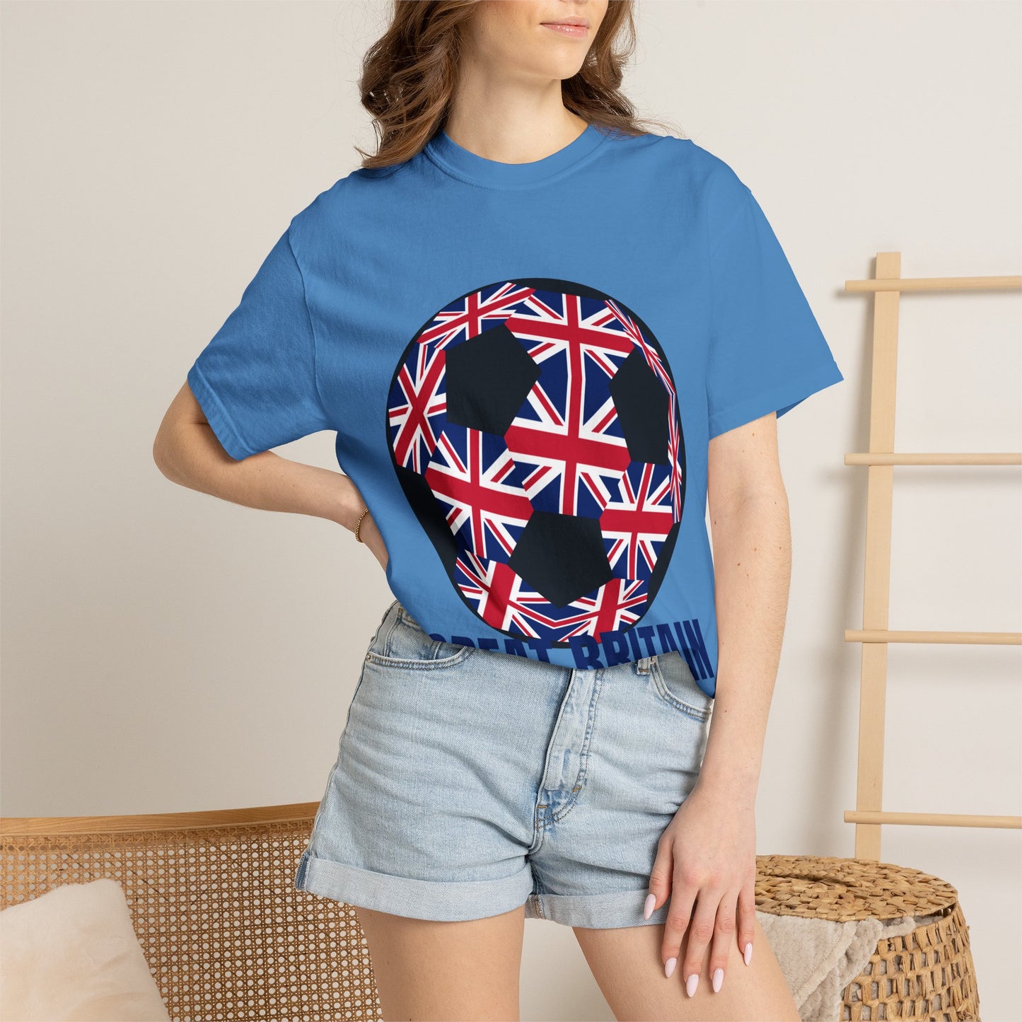 Great Britain Fan Specialty Soccer Ball Design T Shirt