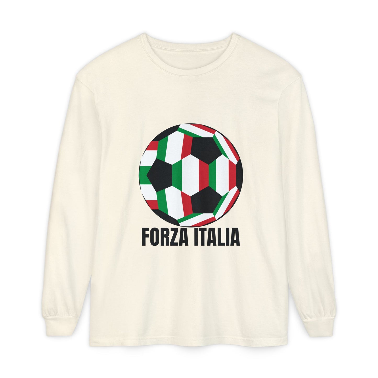 Forza Italia Fan Specialty Soccer Ball Design Long Sleeve T-Shirt