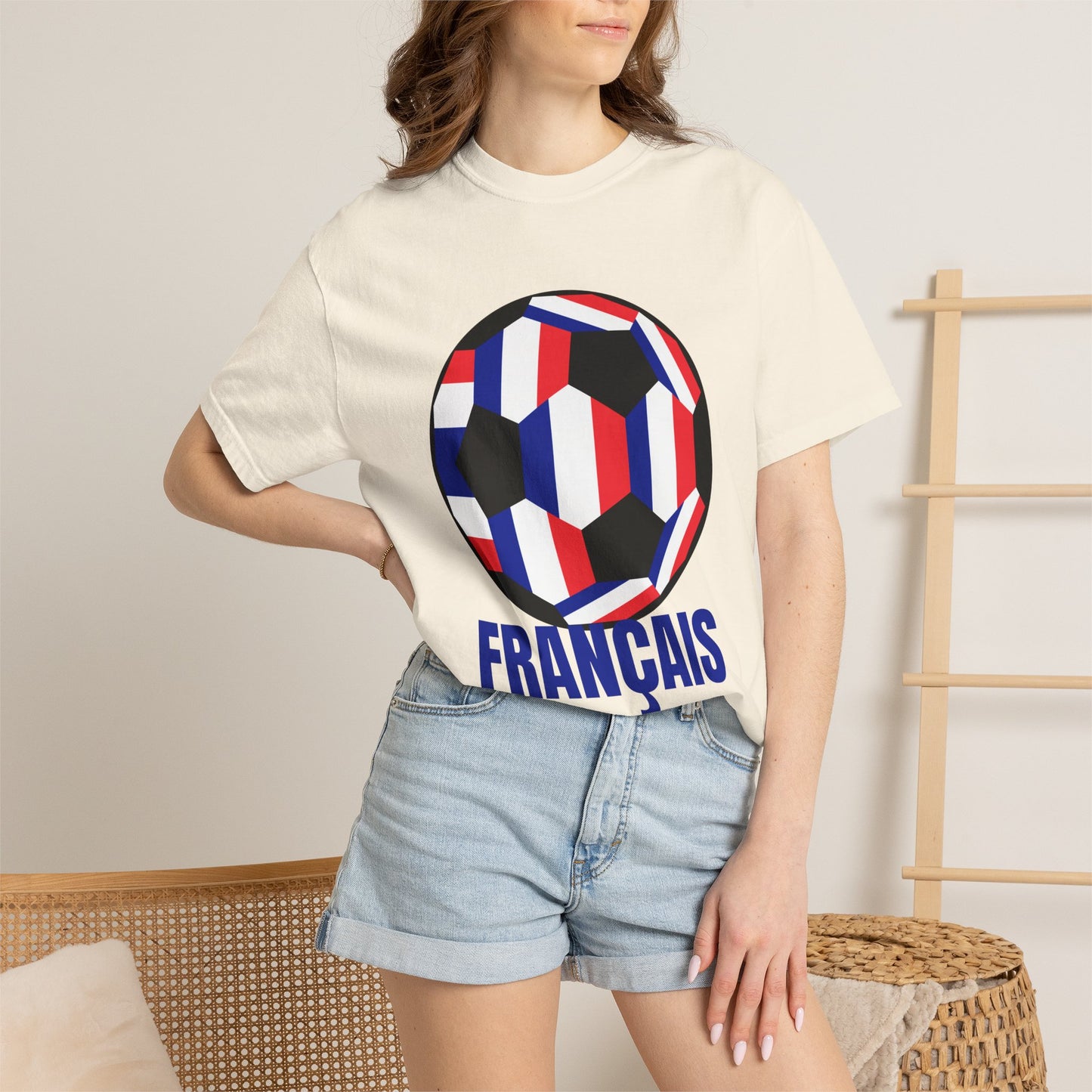 FRANÇAIS Fan Specialty Soccer Ball Design T Shirt