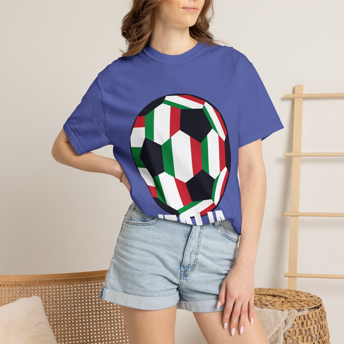 Italia Fan Specialty Soccer Ball Design T Shirt