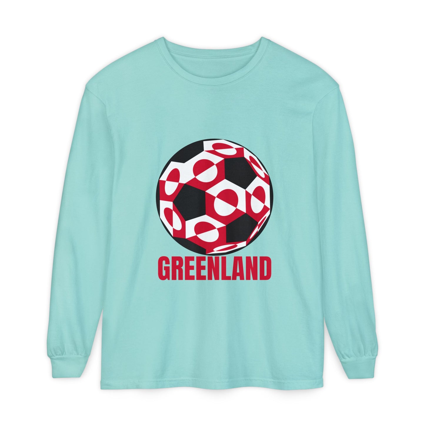 Greenland Fan Specialty Soccer Ball Design Long Sleeve Shirt