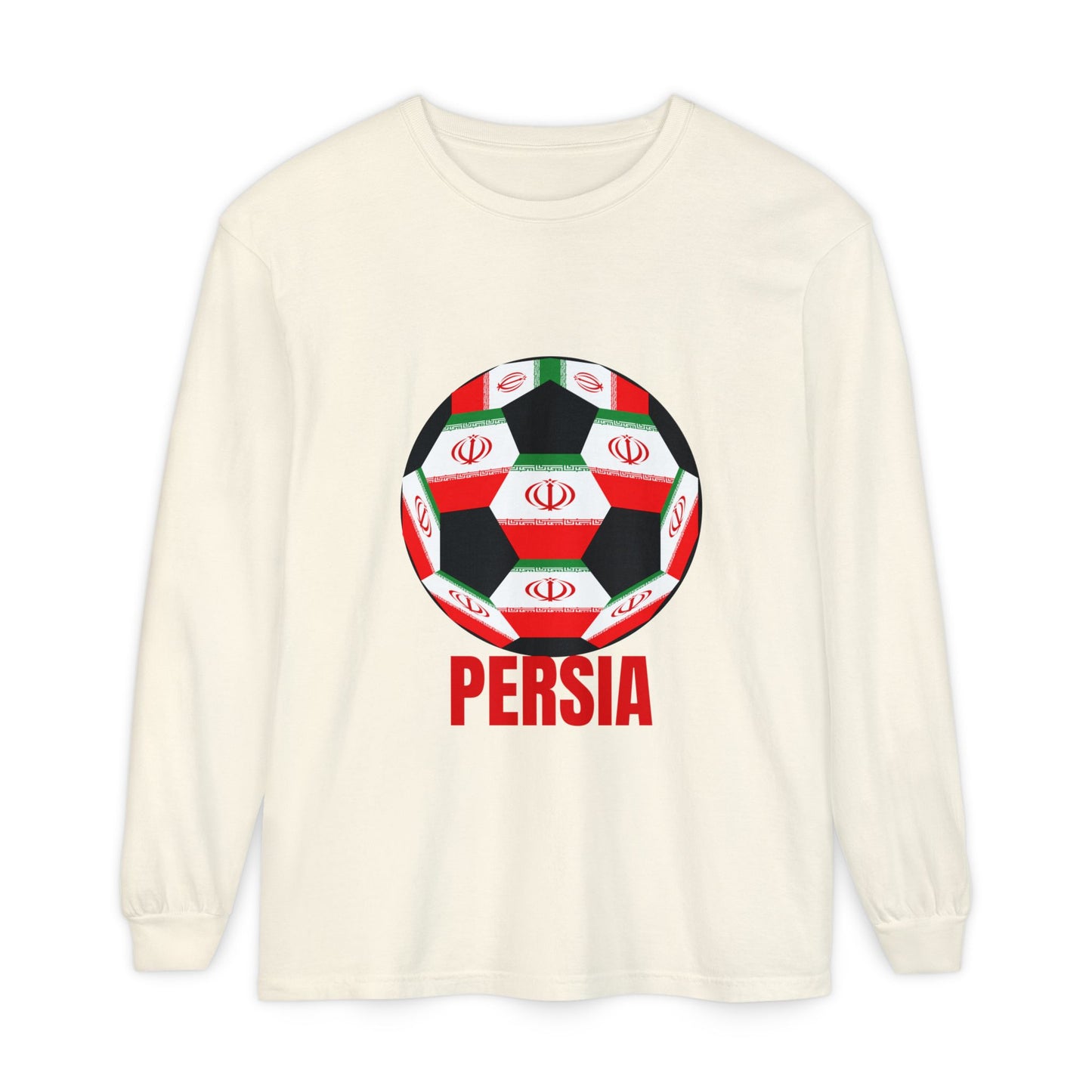 Persia Fan Specialty Soccer Ball Design  Long Sleeve Tee