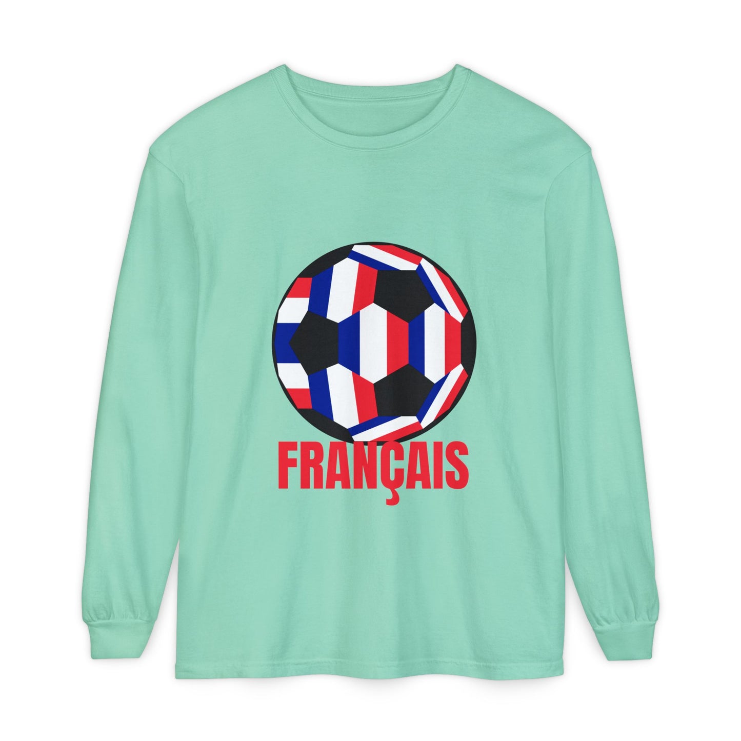 Francais Fan Specialty Soccer Ball Design Long Sleeve Tee