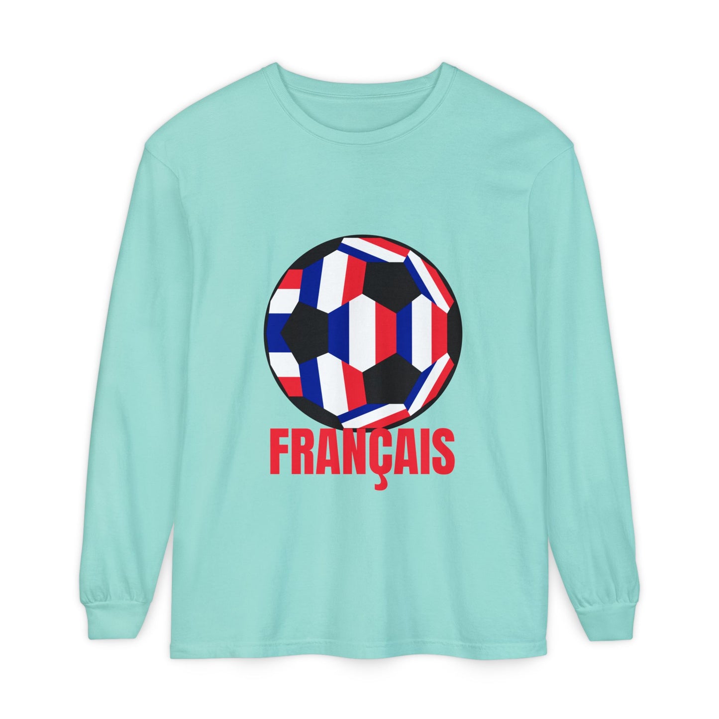 Francais Fan Specialty Soccer Ball Design Long Sleeve Tee