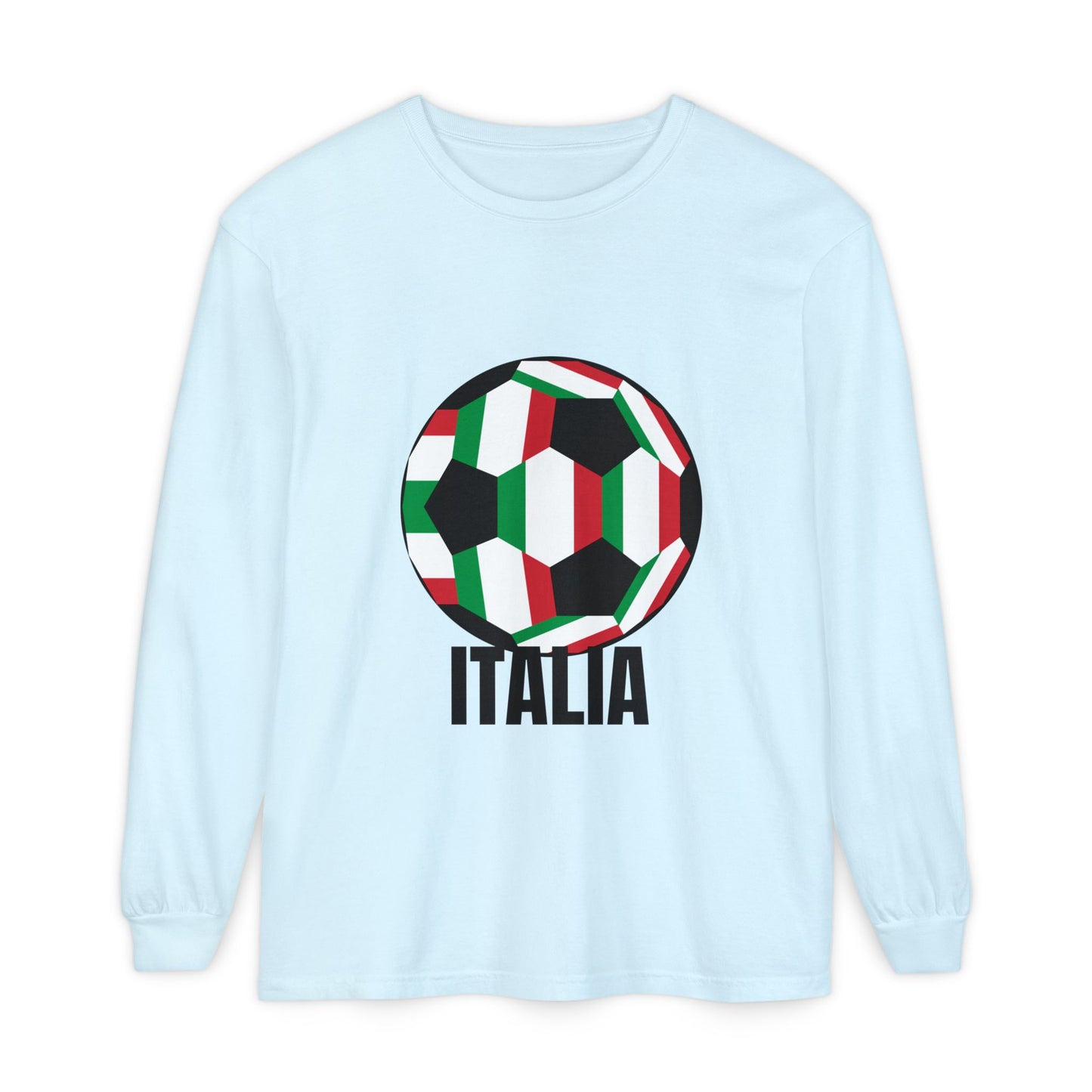 Italia Fan Specialty Soccer Ball Design Long Sleeve Tee