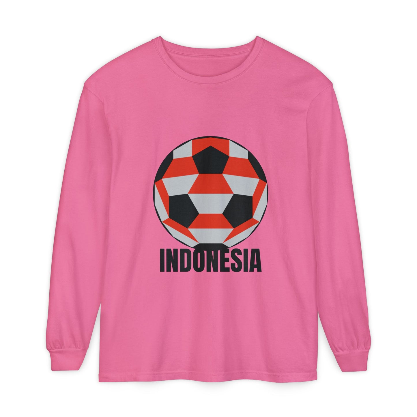 Indonesia Fan Specialty Soccer Ball Design Long Sleeve Shirt