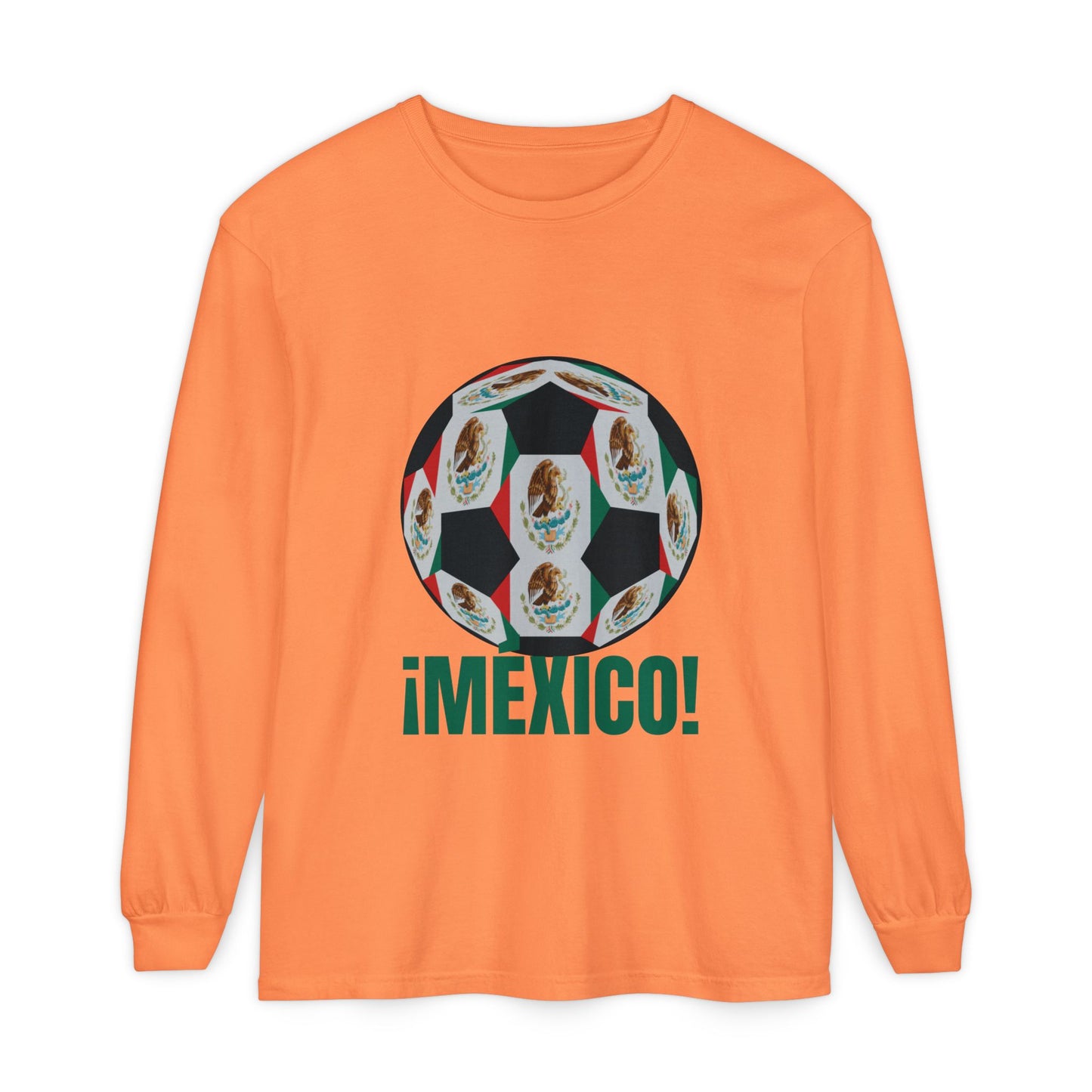 !Mexico! Fan Specialty Soccer Ball Design Long Sleeve