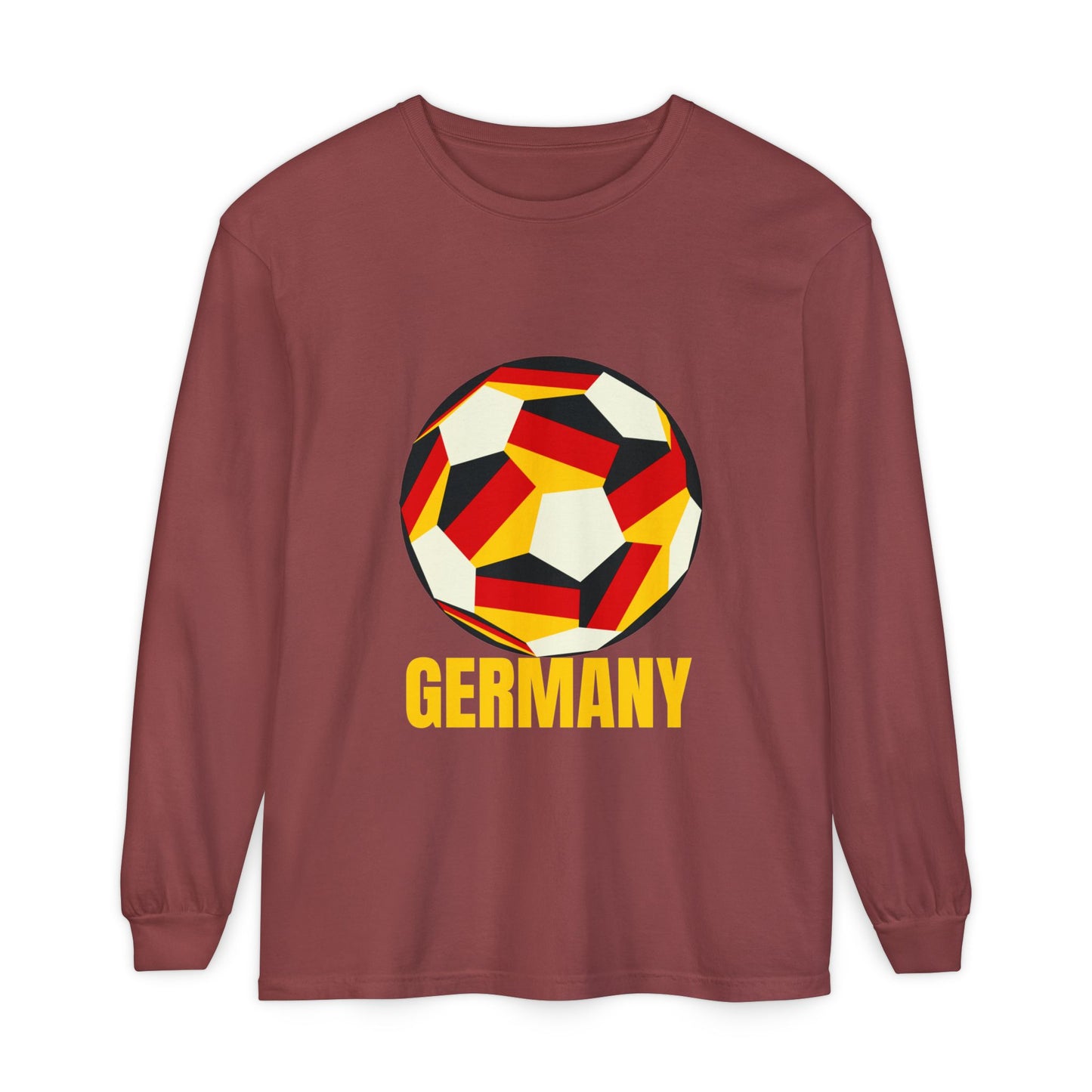 Germany Fan Specialty Soccer Ball Design Long Sleeve Shirt