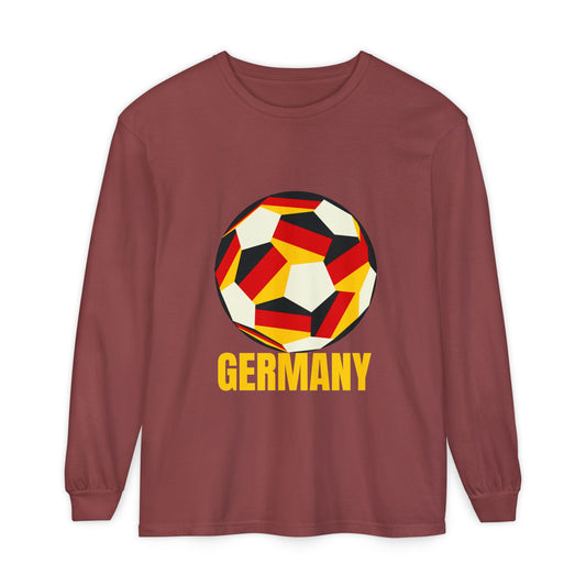 Germany Fan Specialty Soccer Ball Design Long Sleeve Shirt