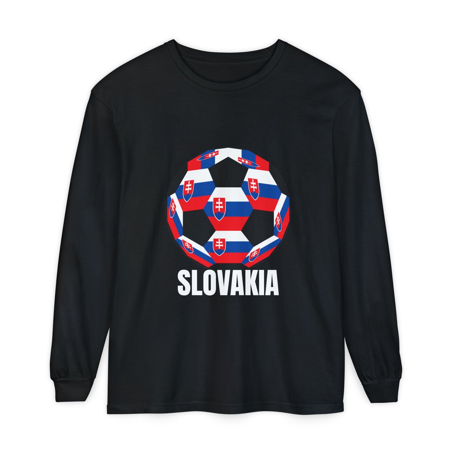 Slovakia Fan Specialty Soccer Ball Design Long Sleeve Shirt