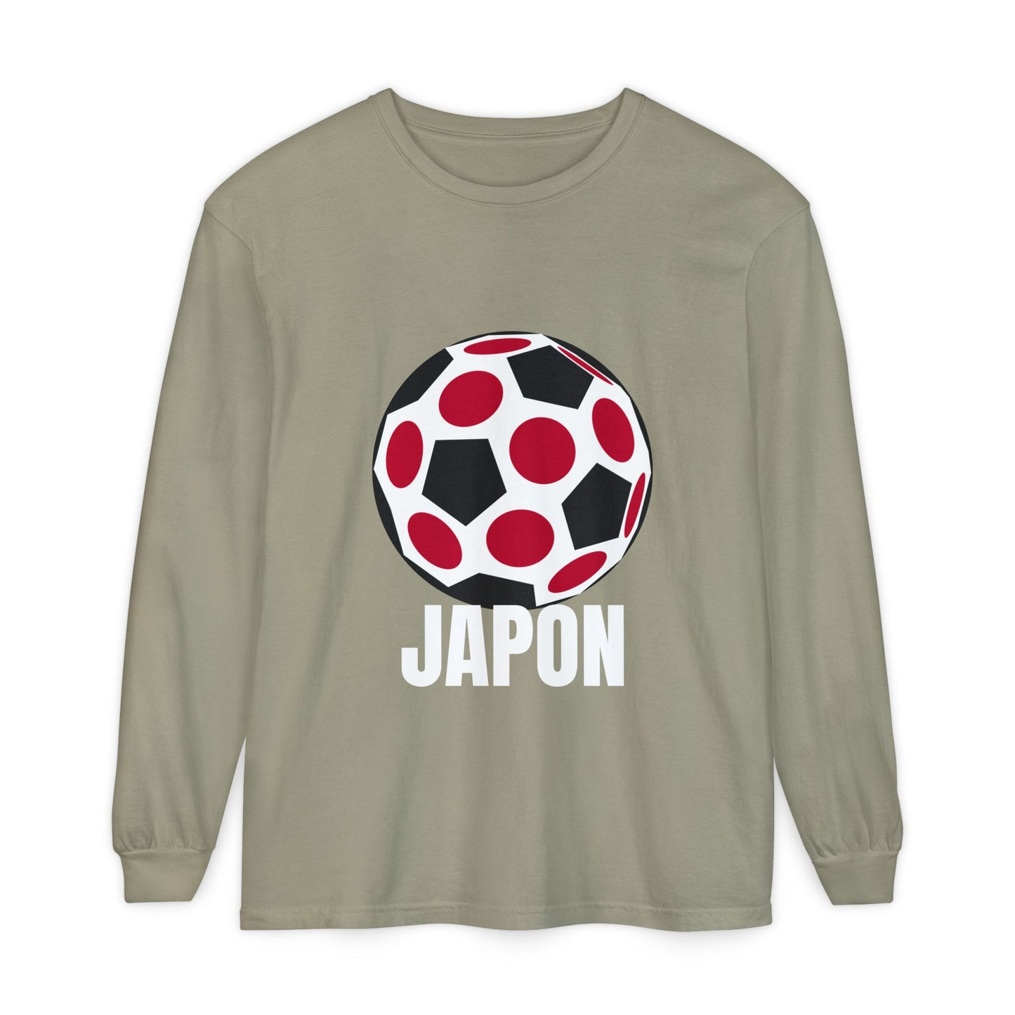 Japon Fan Specialty Soccer Ball Design Long Sleeve Tee