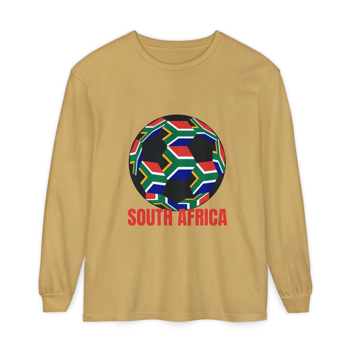 South Africa Fan Specialty Soccer Ball Design Long Sleeve Tee