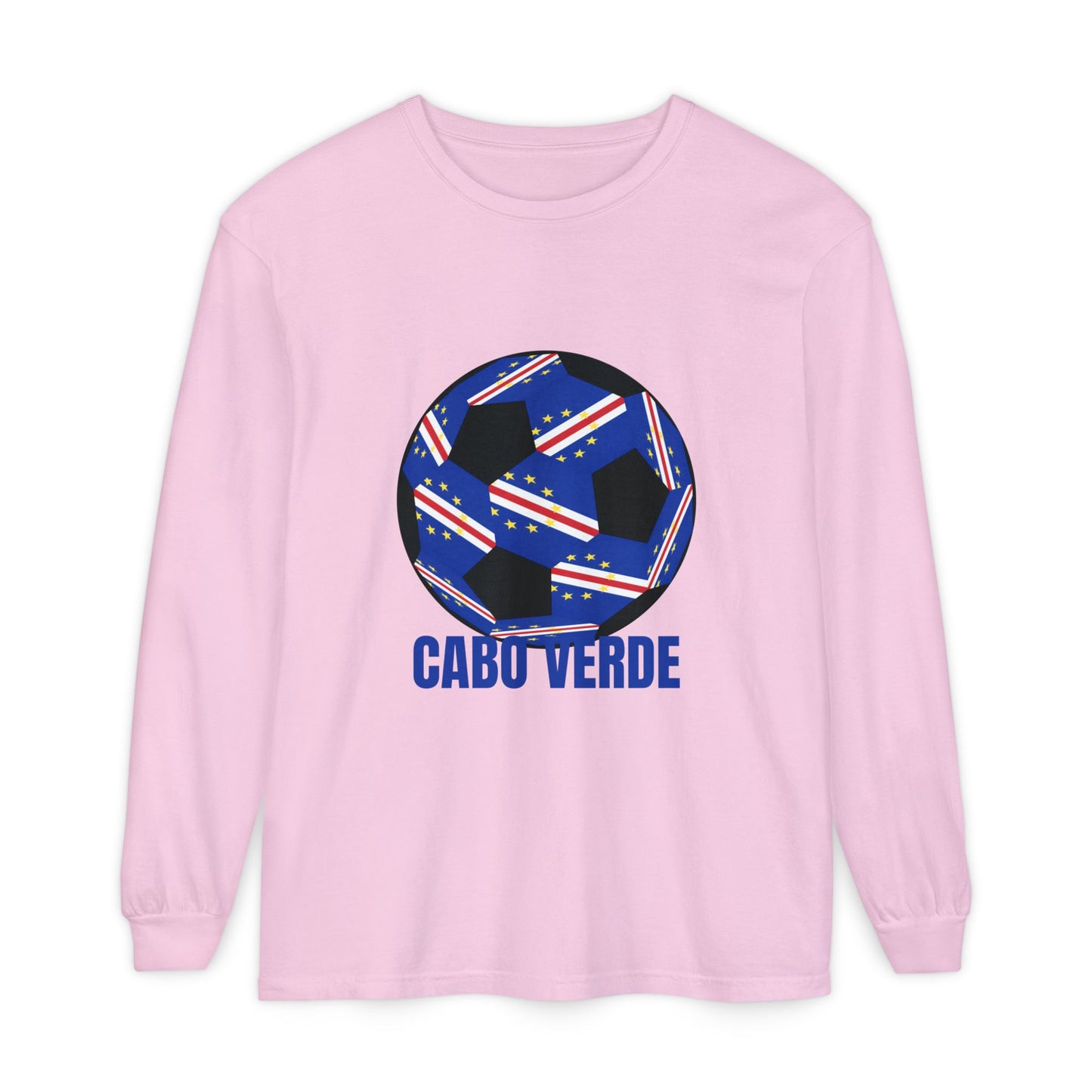 Cabo Verde Fan Specialty Soccer Ball Design Ball Long Sleeve Tee