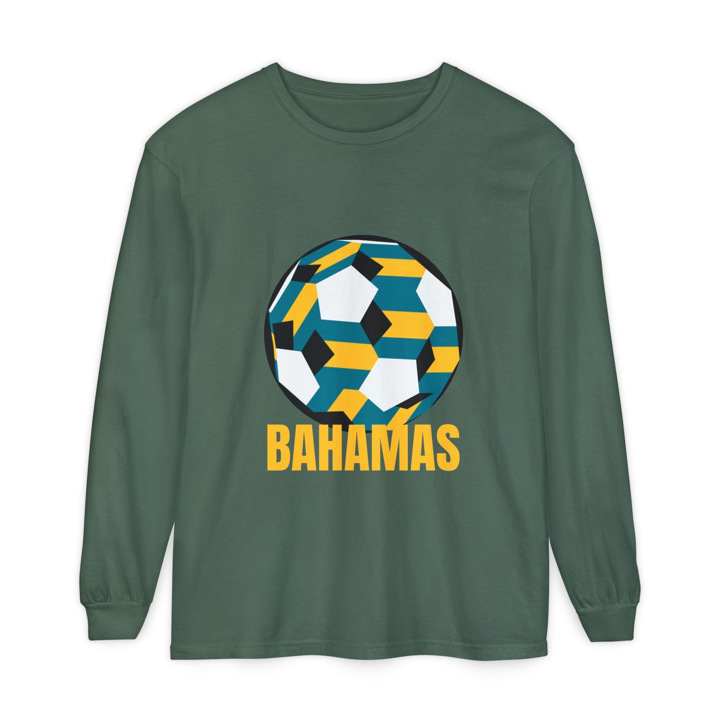 Bahamas Fan Specialty Soccer Ball Design  Long Sleeve Tee