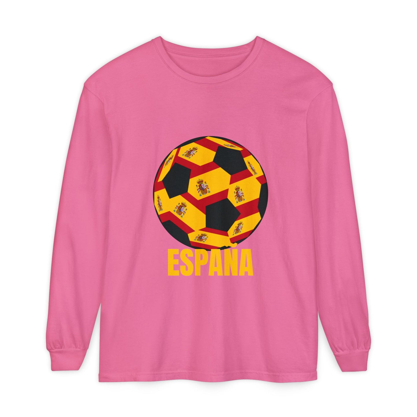 España Soccer Ball Long Sleeve Tee  Gold Text