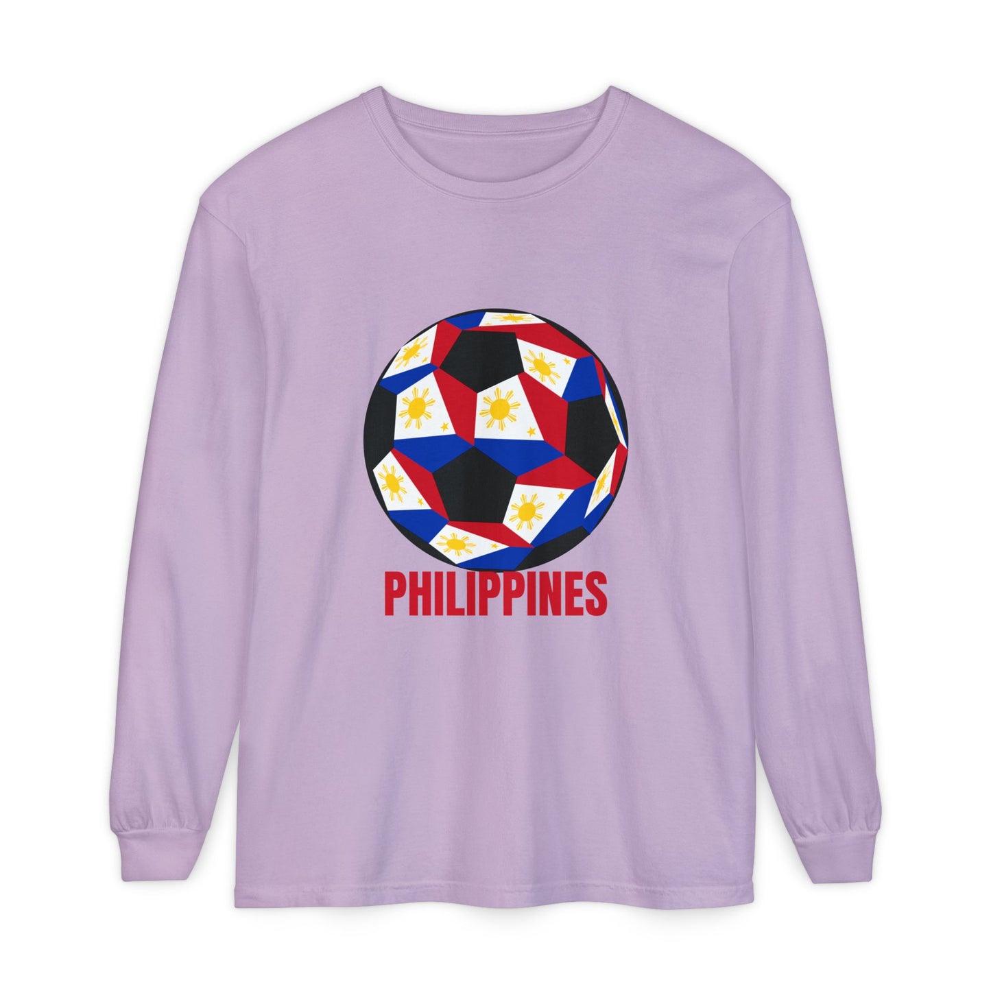 Philippines Fan Specialty Soccer Ball Design Long Sleeve Tee