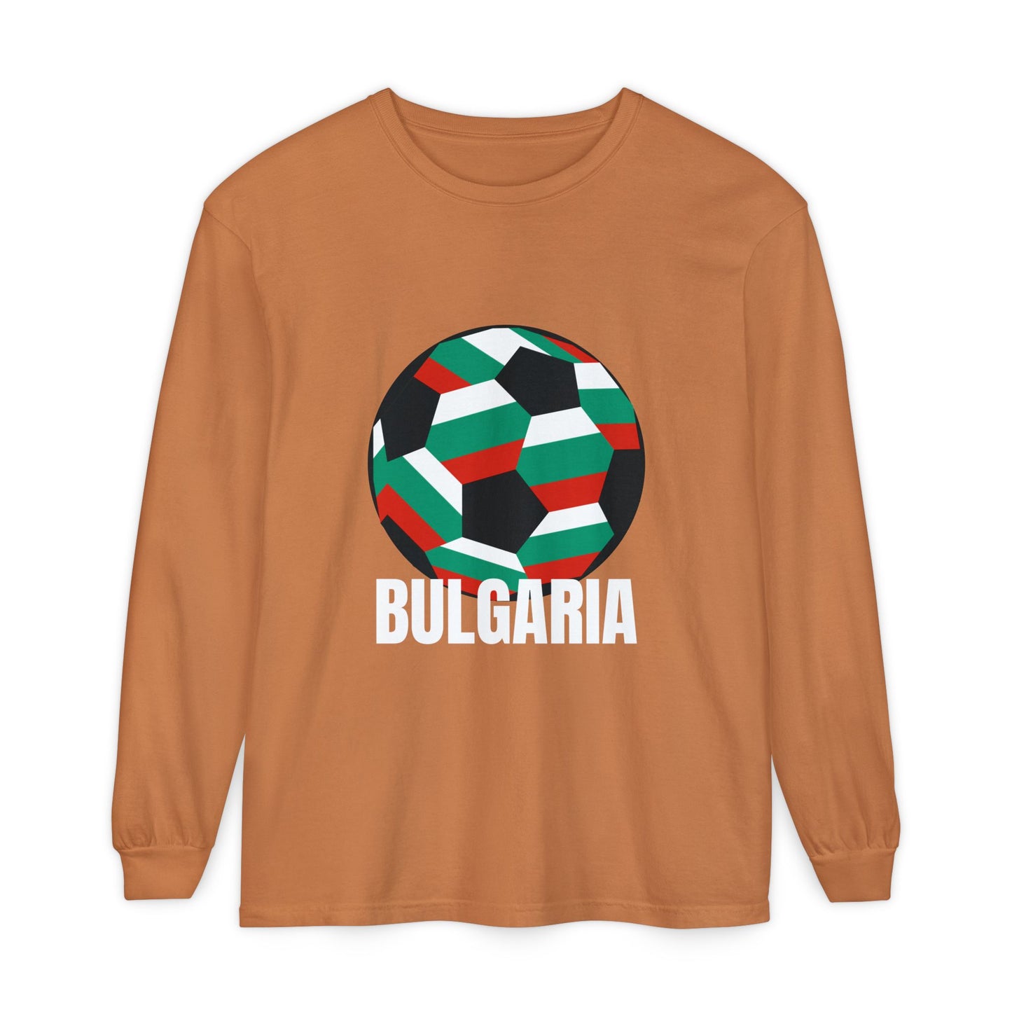 Bulgaria Fan Specialty Soccer Ball Design Long Sleeve Tee