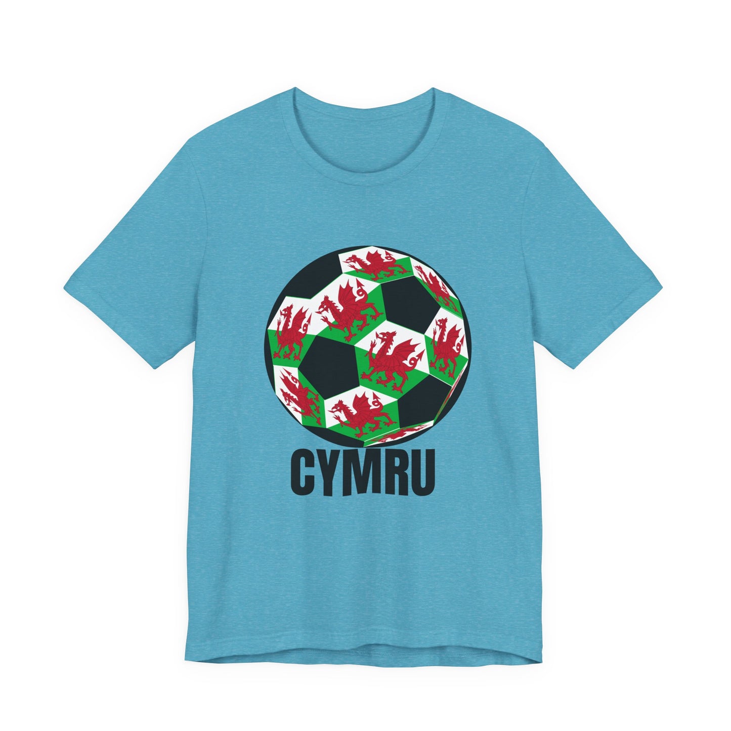 Cymru Fan Specialty Soccer Ball Design T Shirt Black Text