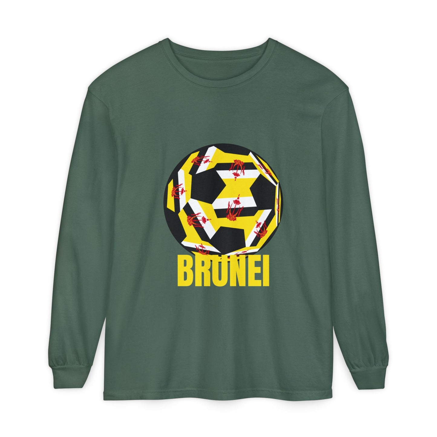 Brunei Fan Specialty Soccer Ball Design  Long Sleeve Tee