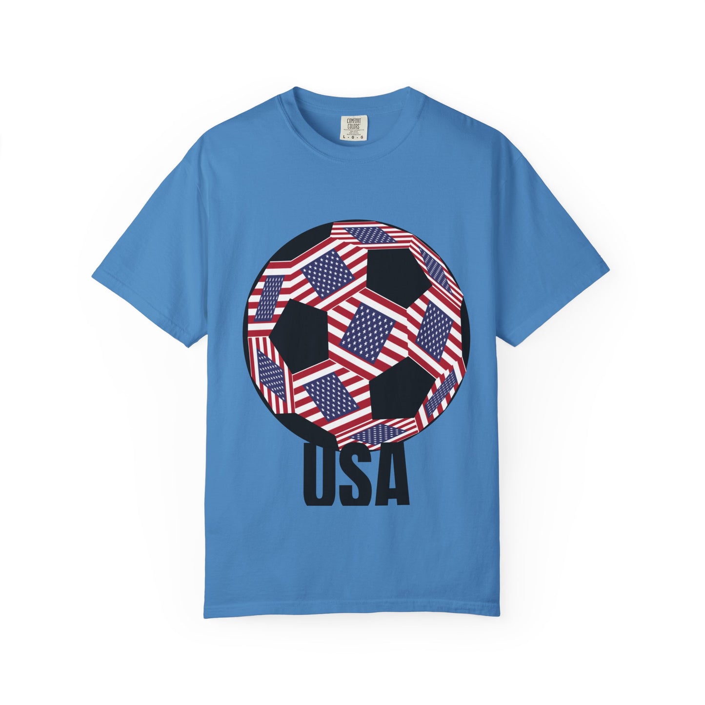 Patriotic USA Fan Specialty Soccer Ball Design T Shirt