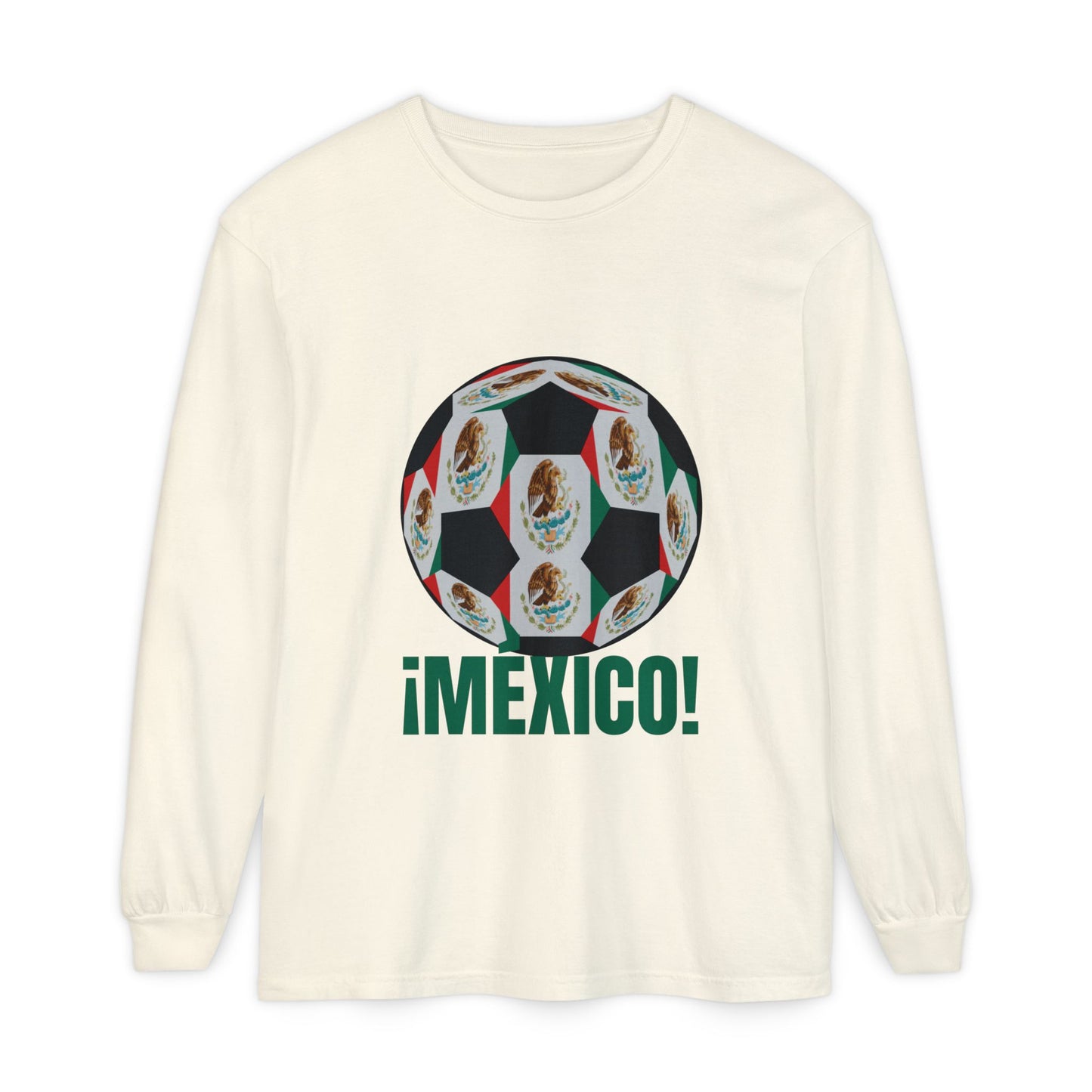 !Mexico! Fan Specialty Soccer Ball Design Long Sleeve