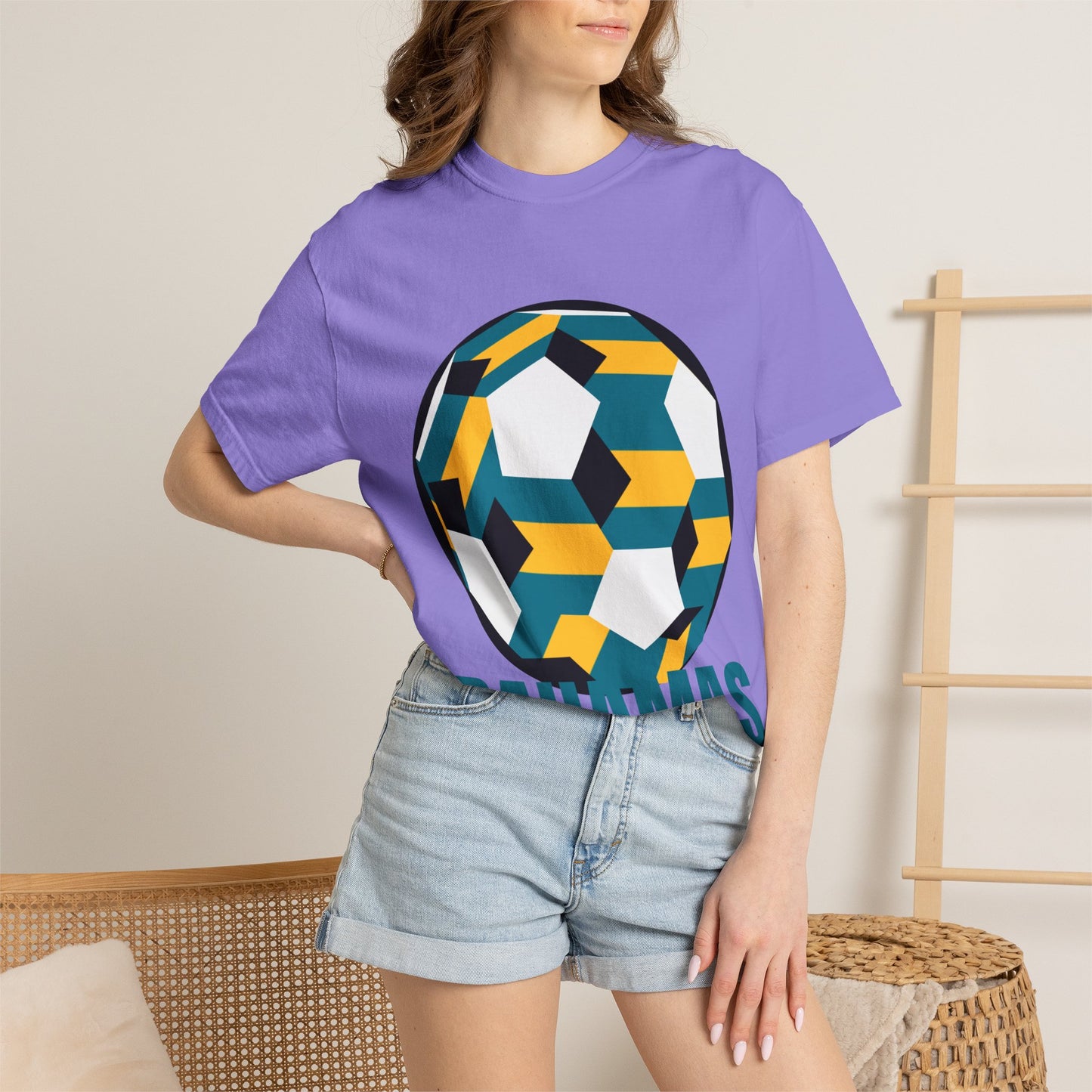Bahamas Fan Specialty Soccer Ball Design T Shirt